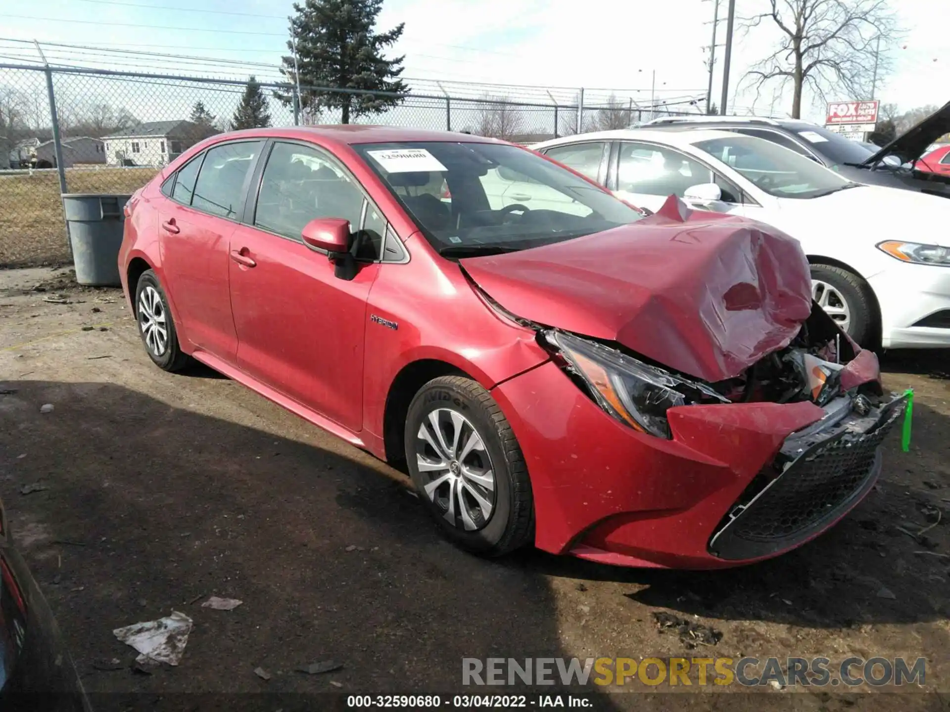 1 Photograph of a damaged car JTDEAMDE5MJ004190 TOYOTA COROLLA 2021