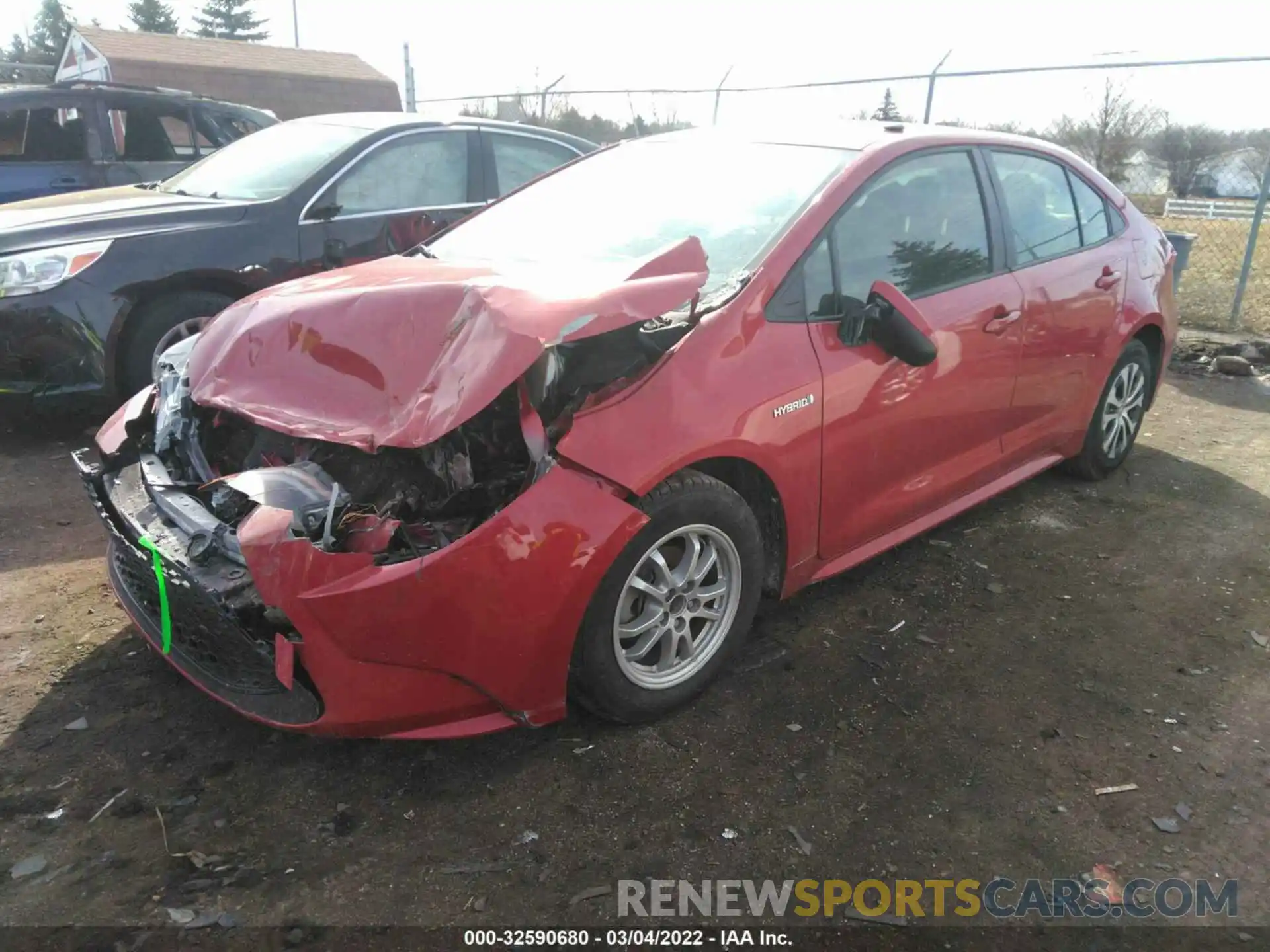 2 Photograph of a damaged car JTDEAMDE5MJ004190 TOYOTA COROLLA 2021