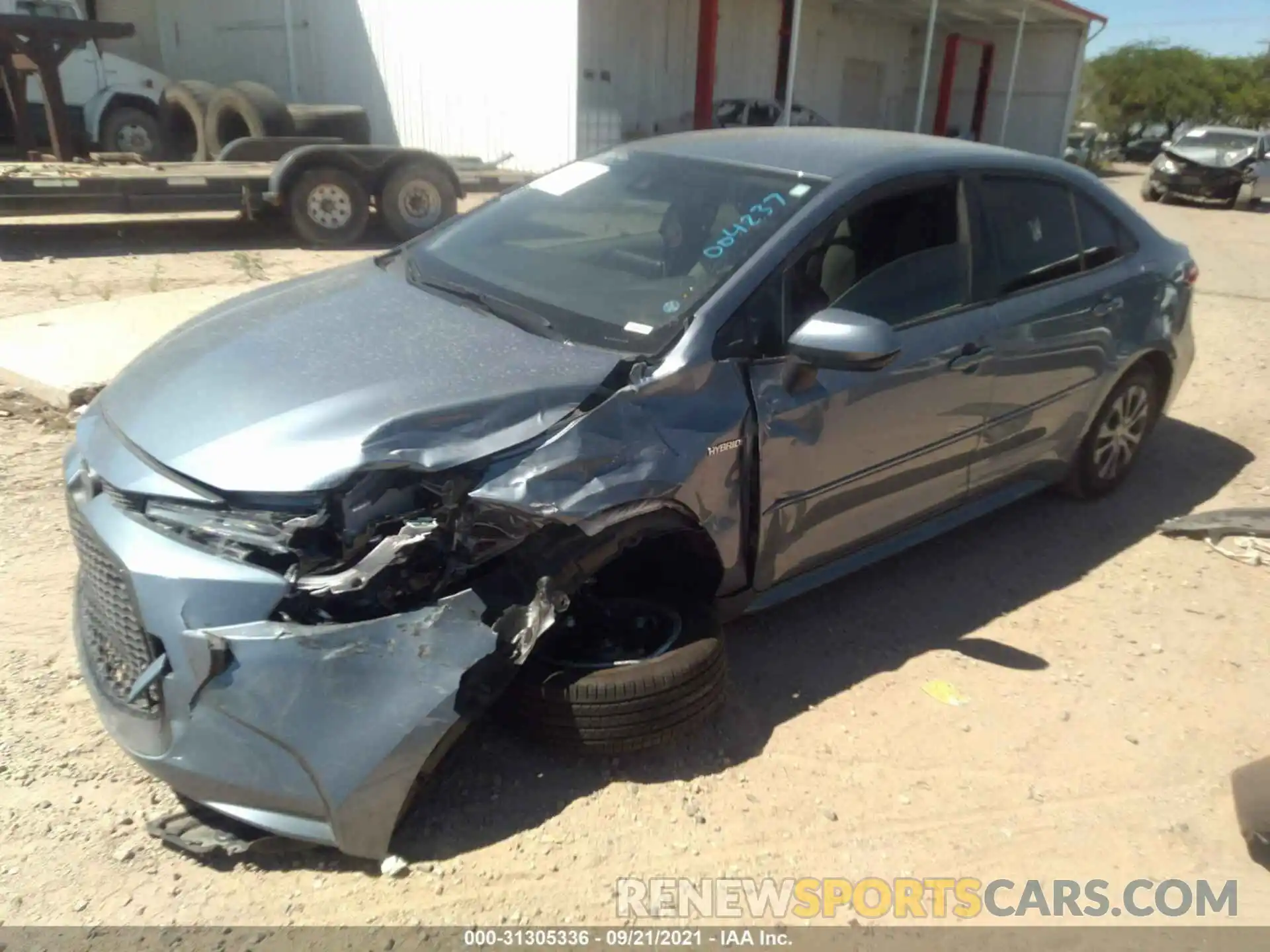 2 Photograph of a damaged car JTDEAMDE5MJ004237 TOYOTA COROLLA 2021