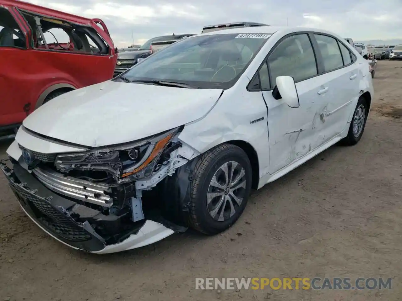 2 Photograph of a damaged car JTDEAMDE5MJ005310 TOYOTA COROLLA 2021