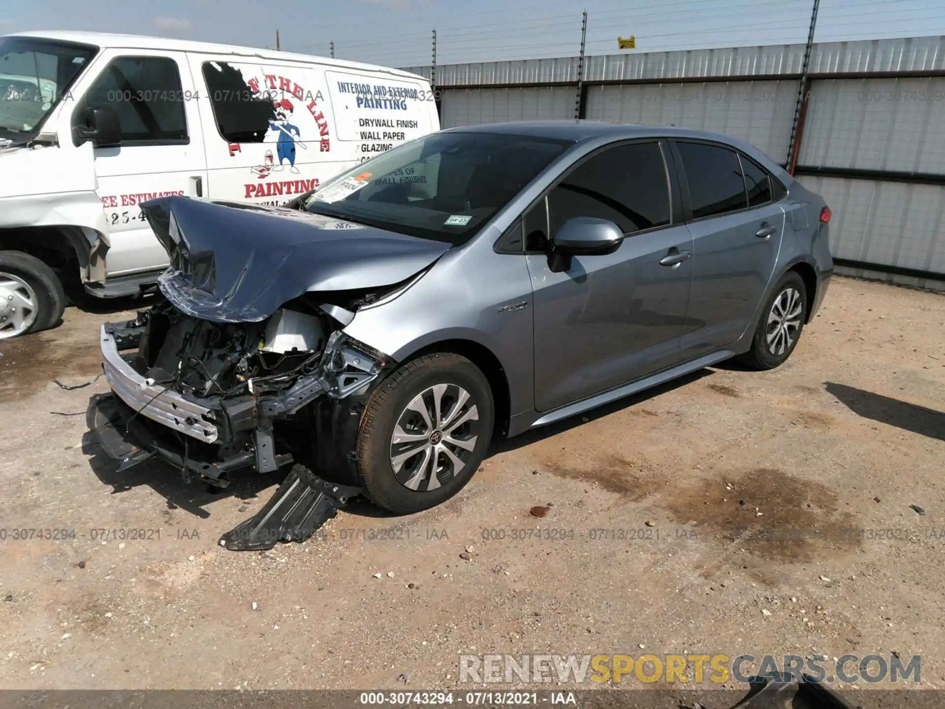 2 Photograph of a damaged car JTDEAMDE5MJ005615 TOYOTA COROLLA 2021