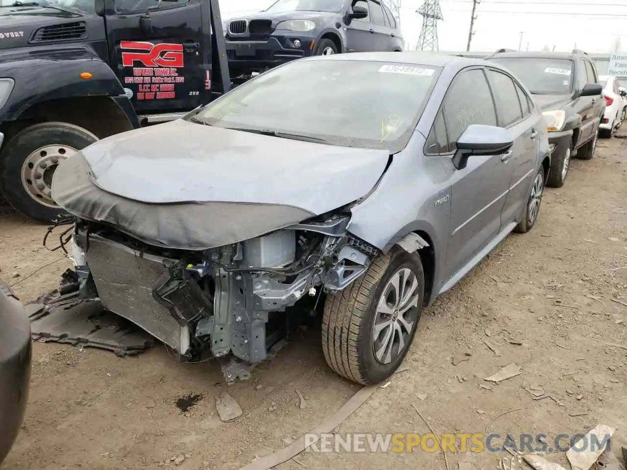 2 Photograph of a damaged car JTDEAMDE5MJ007154 TOYOTA COROLLA 2021