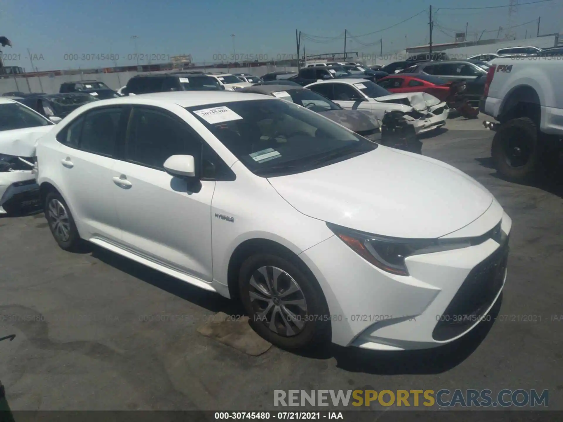 1 Photograph of a damaged car JTDEAMDE5MJ008689 TOYOTA COROLLA 2021