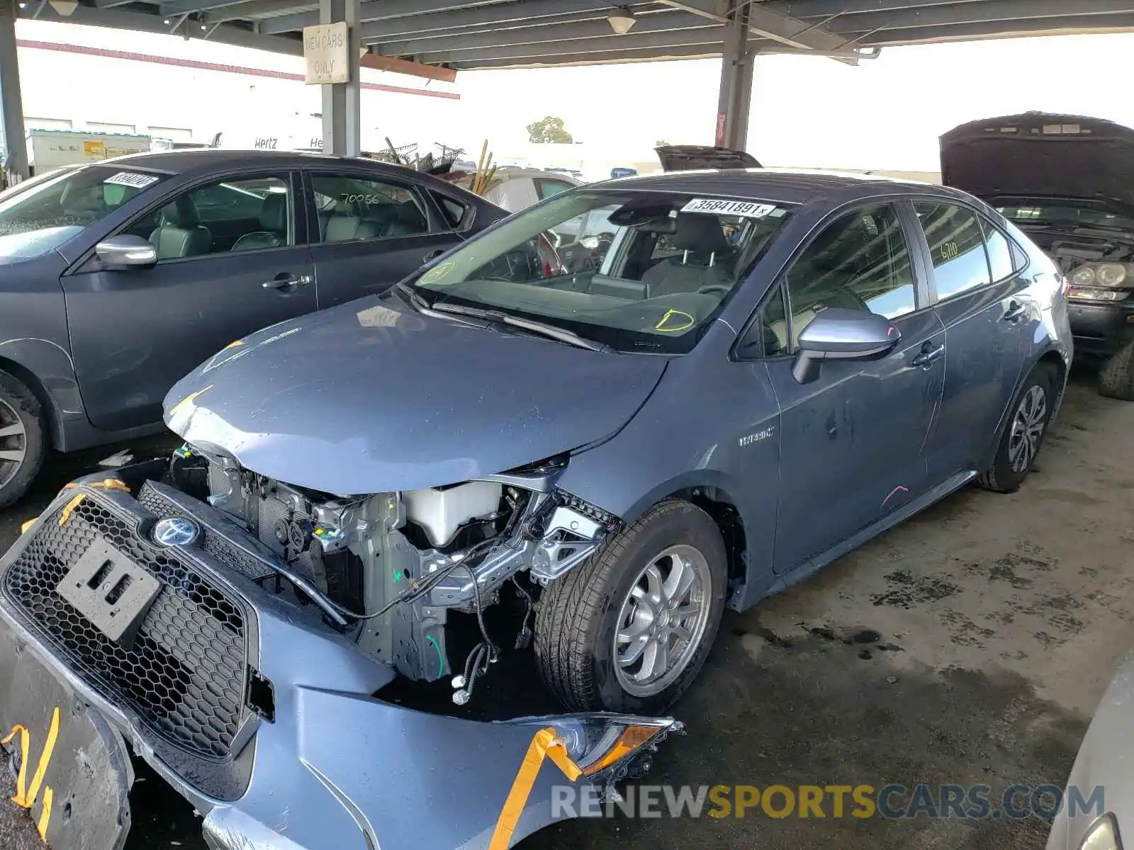 2 Photograph of a damaged car JTDEAMDE5MJ013066 TOYOTA COROLLA 2021