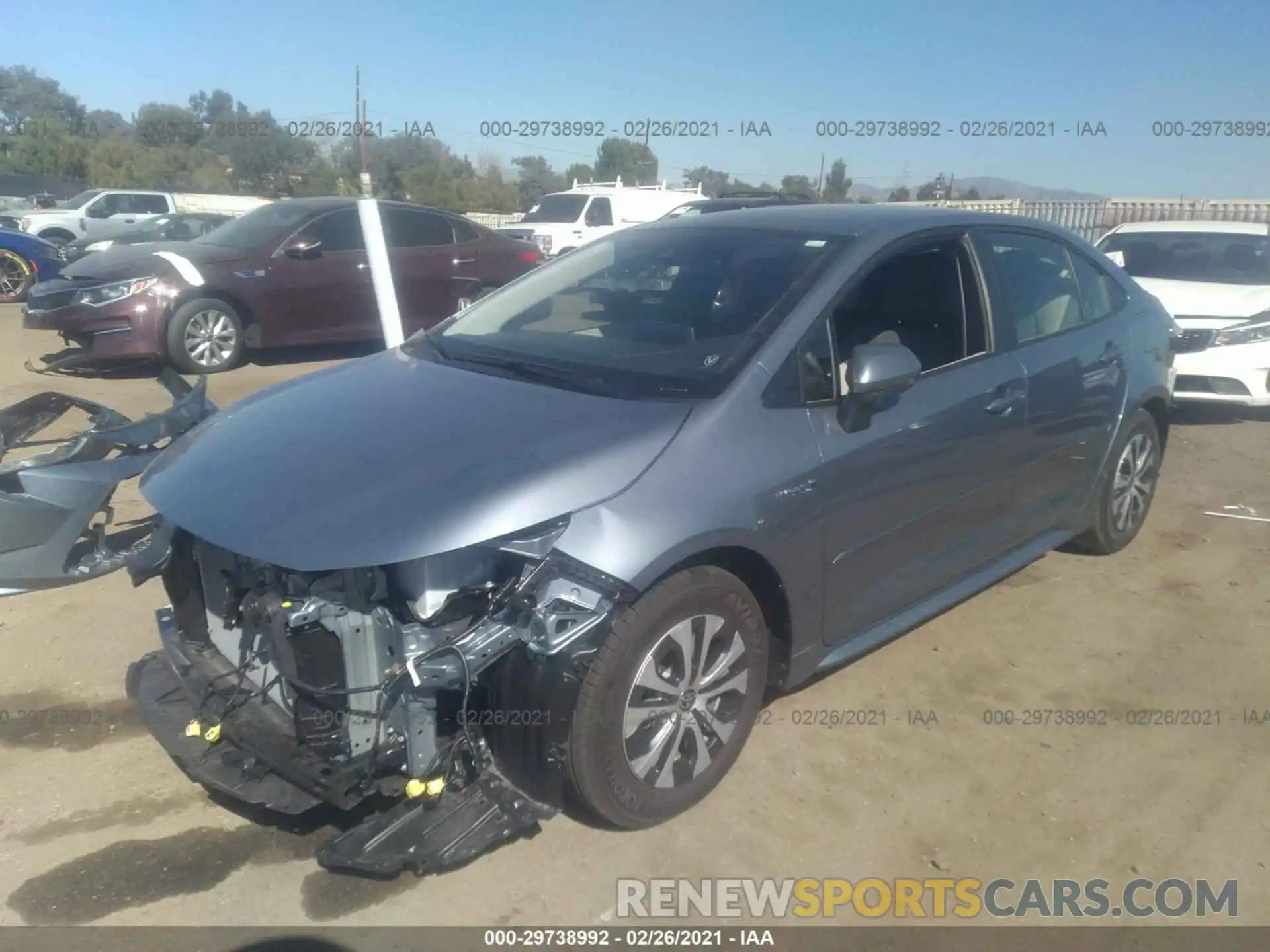 2 Photograph of a damaged car JTDEAMDE5MJ018963 TOYOTA COROLLA 2021