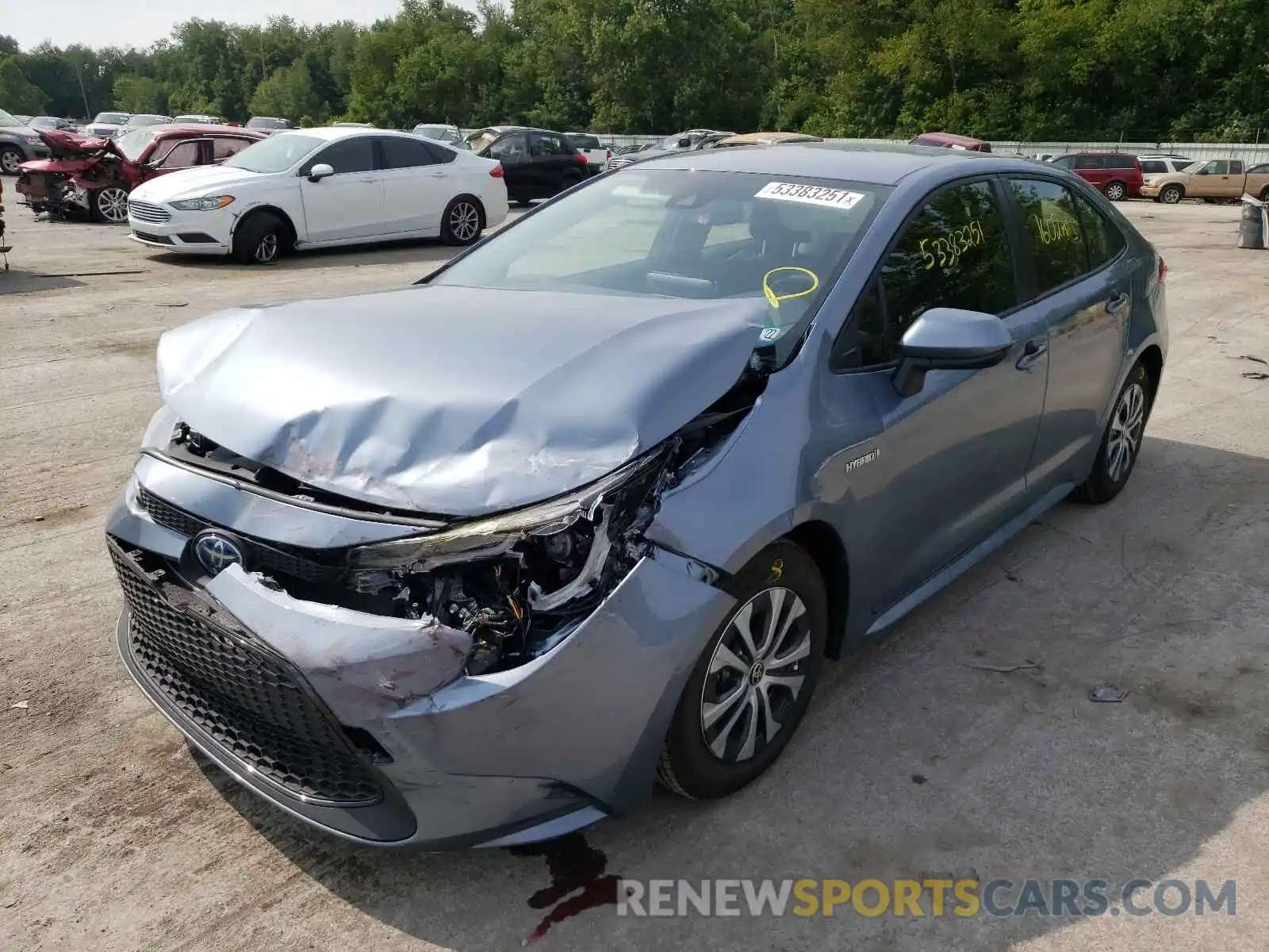 2 Photograph of a damaged car JTDEAMDE5MJ023869 TOYOTA COROLLA 2021