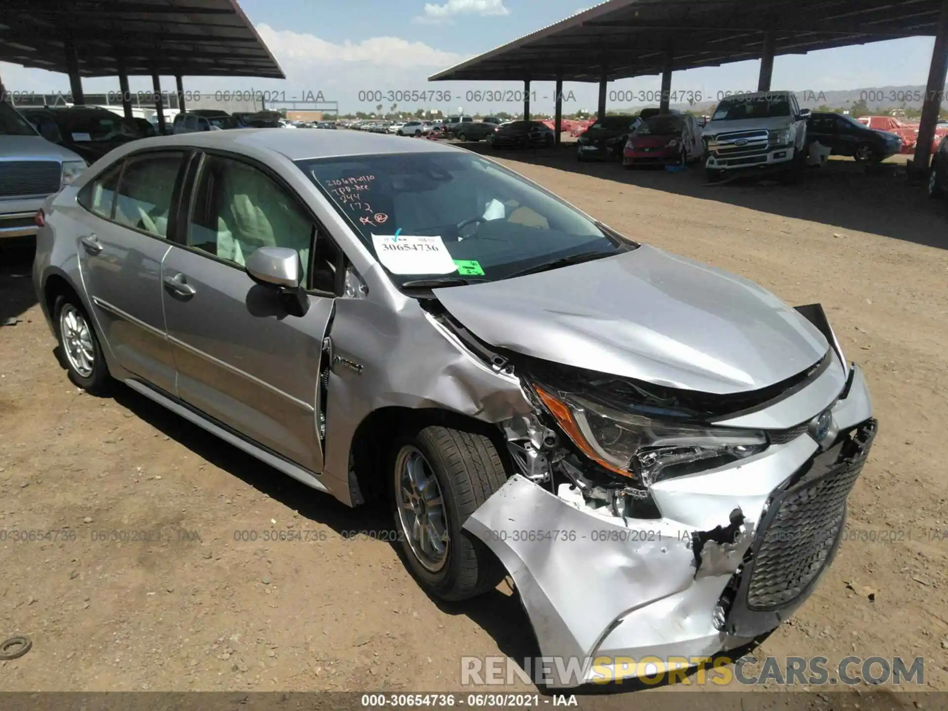 1 Photograph of a damaged car JTDEAMDE5MJ029137 TOYOTA COROLLA 2021