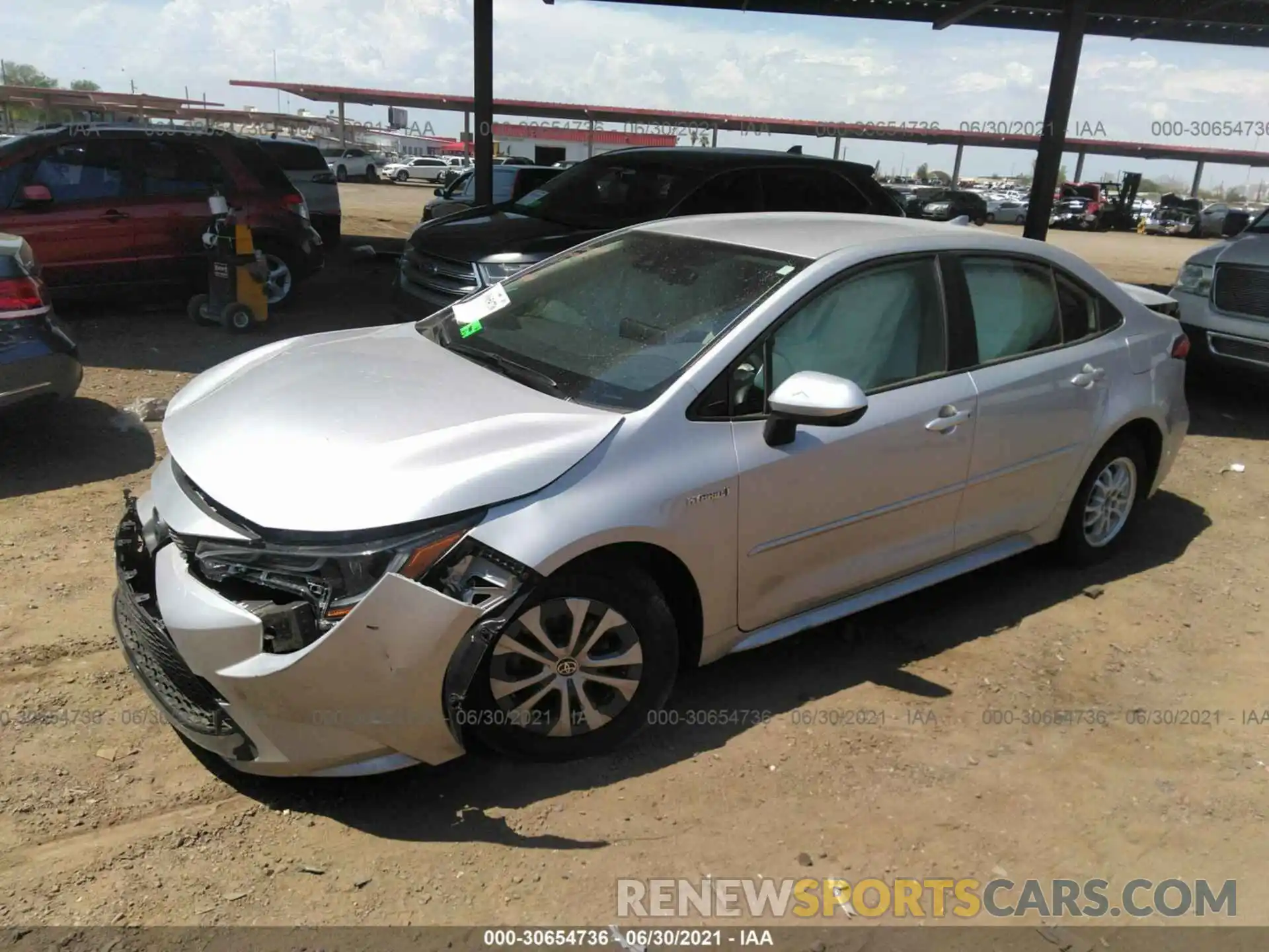 2 Photograph of a damaged car JTDEAMDE5MJ029137 TOYOTA COROLLA 2021