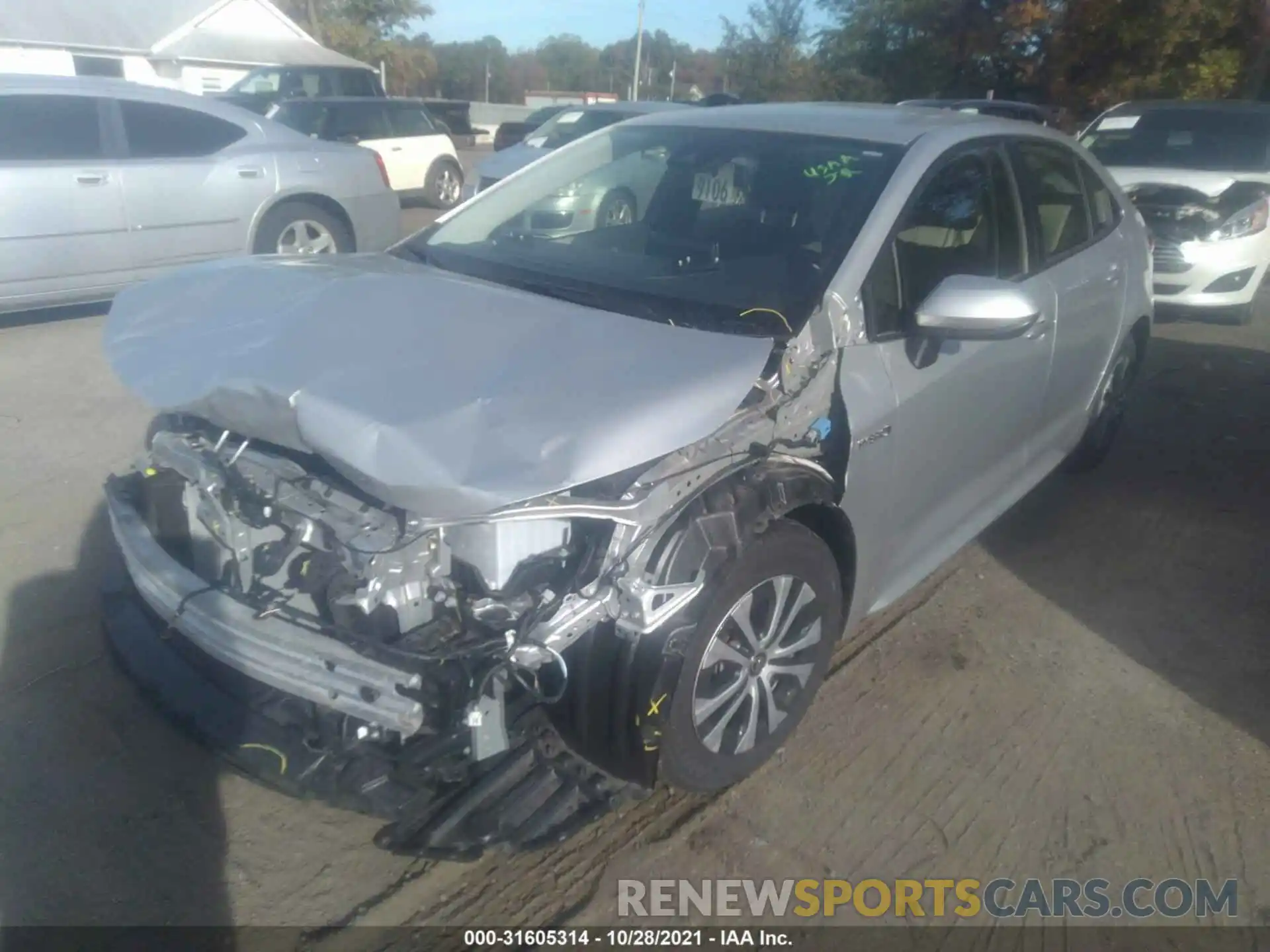 2 Photograph of a damaged car JTDEAMDE6MJ001170 TOYOTA COROLLA 2021