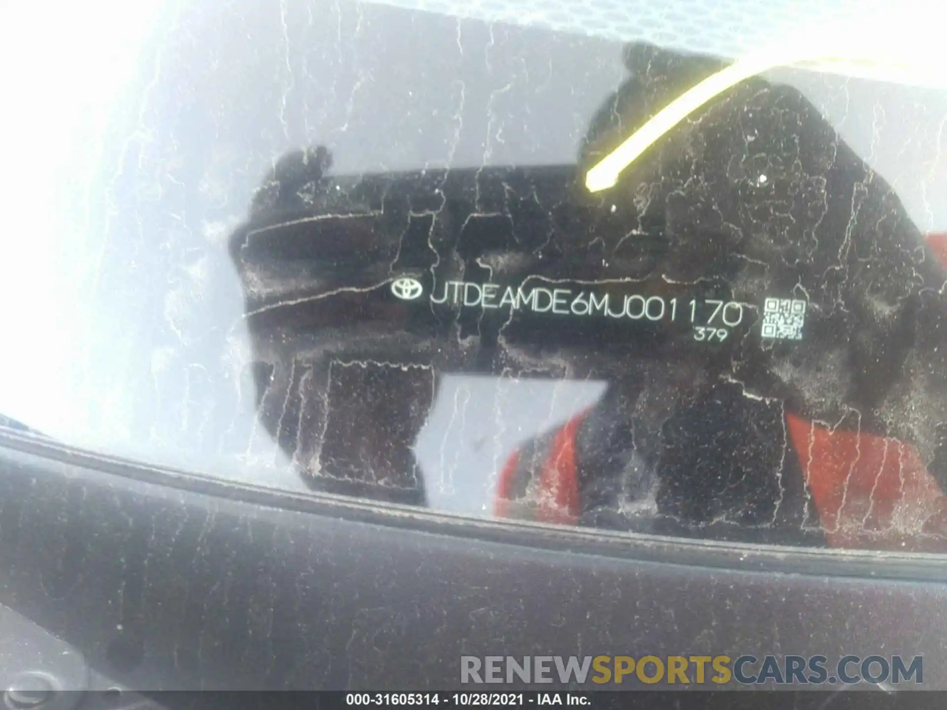 9 Photograph of a damaged car JTDEAMDE6MJ001170 TOYOTA COROLLA 2021