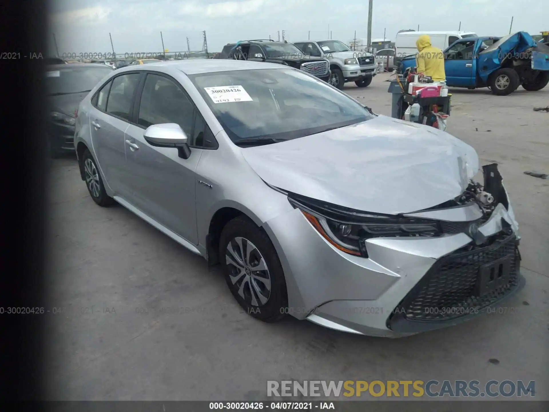 1 Photograph of a damaged car JTDEAMDE6MJ002268 TOYOTA COROLLA 2021