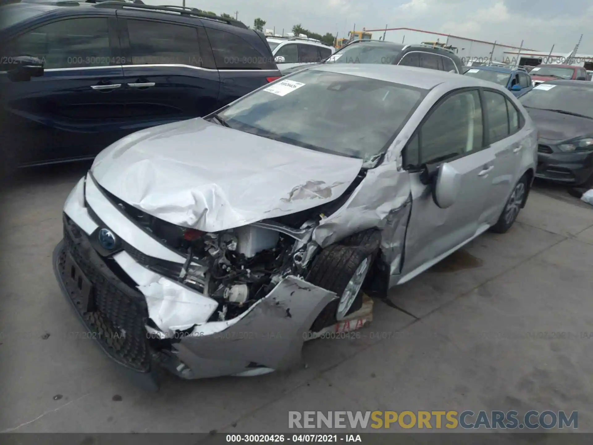 2 Photograph of a damaged car JTDEAMDE6MJ002268 TOYOTA COROLLA 2021