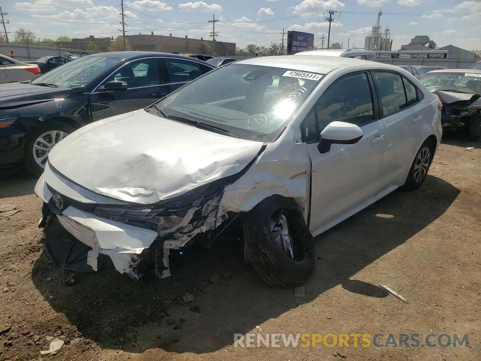 2 Photograph of a damaged car JTDEAMDE6MJ003484 TOYOTA COROLLA 2021