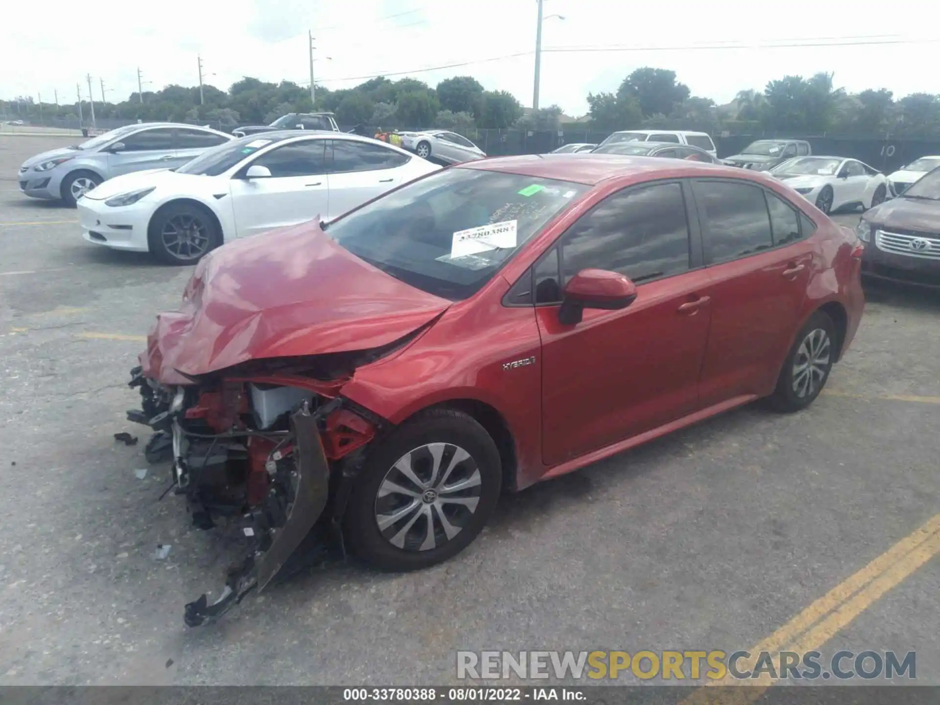 2 Photograph of a damaged car JTDEAMDE6MJ007888 TOYOTA COROLLA 2021