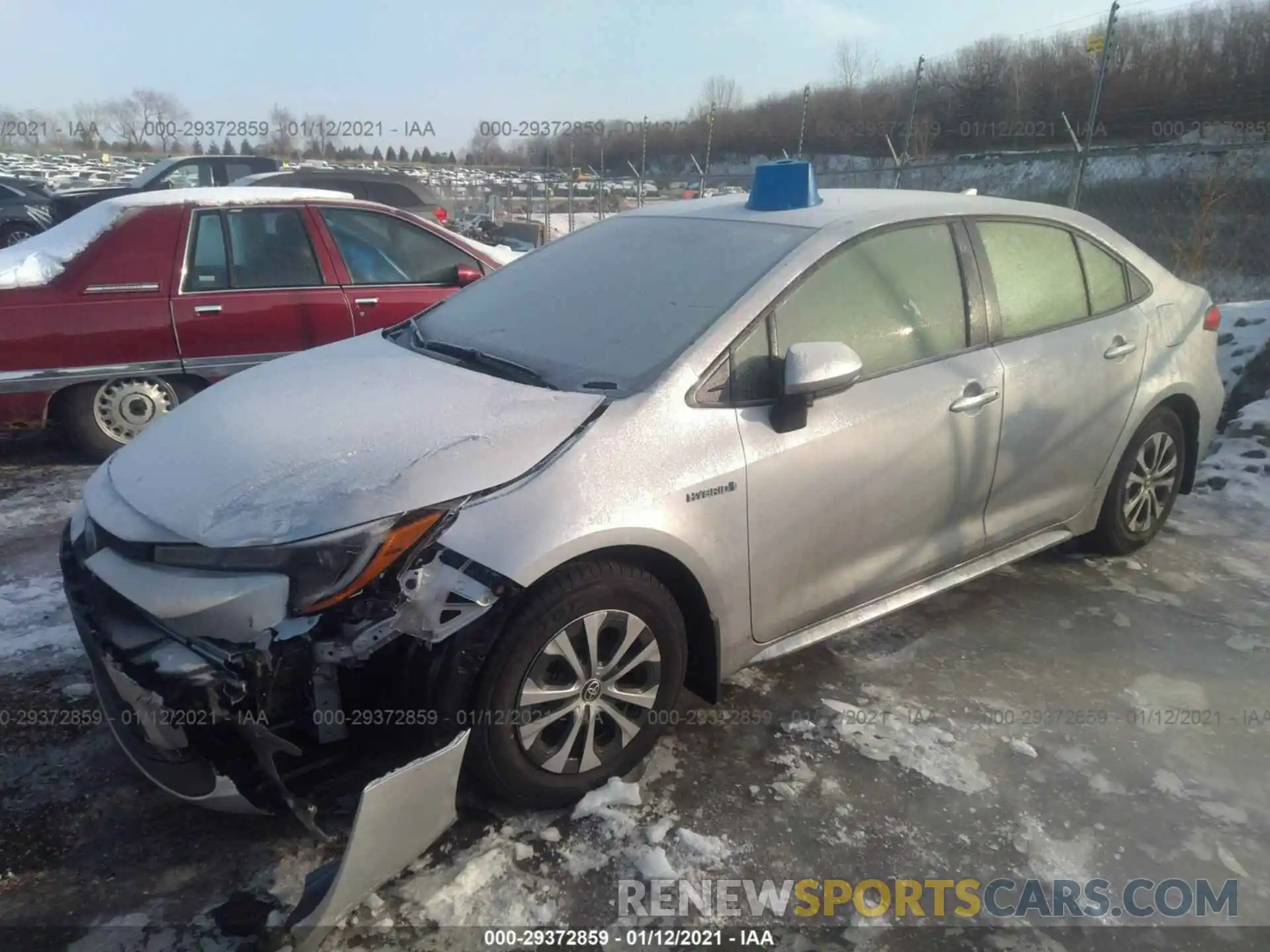 2 Photograph of a damaged car JTDEAMDE6MJ009592 TOYOTA COROLLA 2021