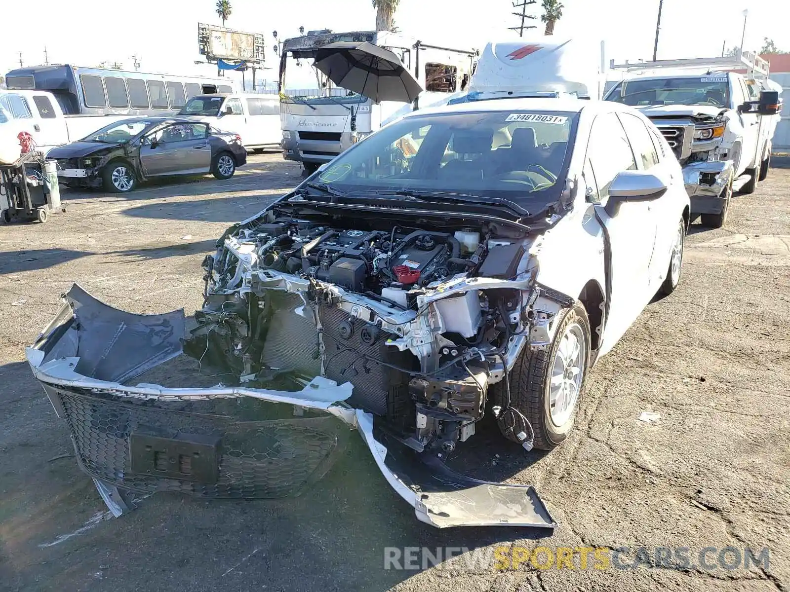 2 Photograph of a damaged car JTDEAMDE6MJ012587 TOYOTA COROLLA 2021