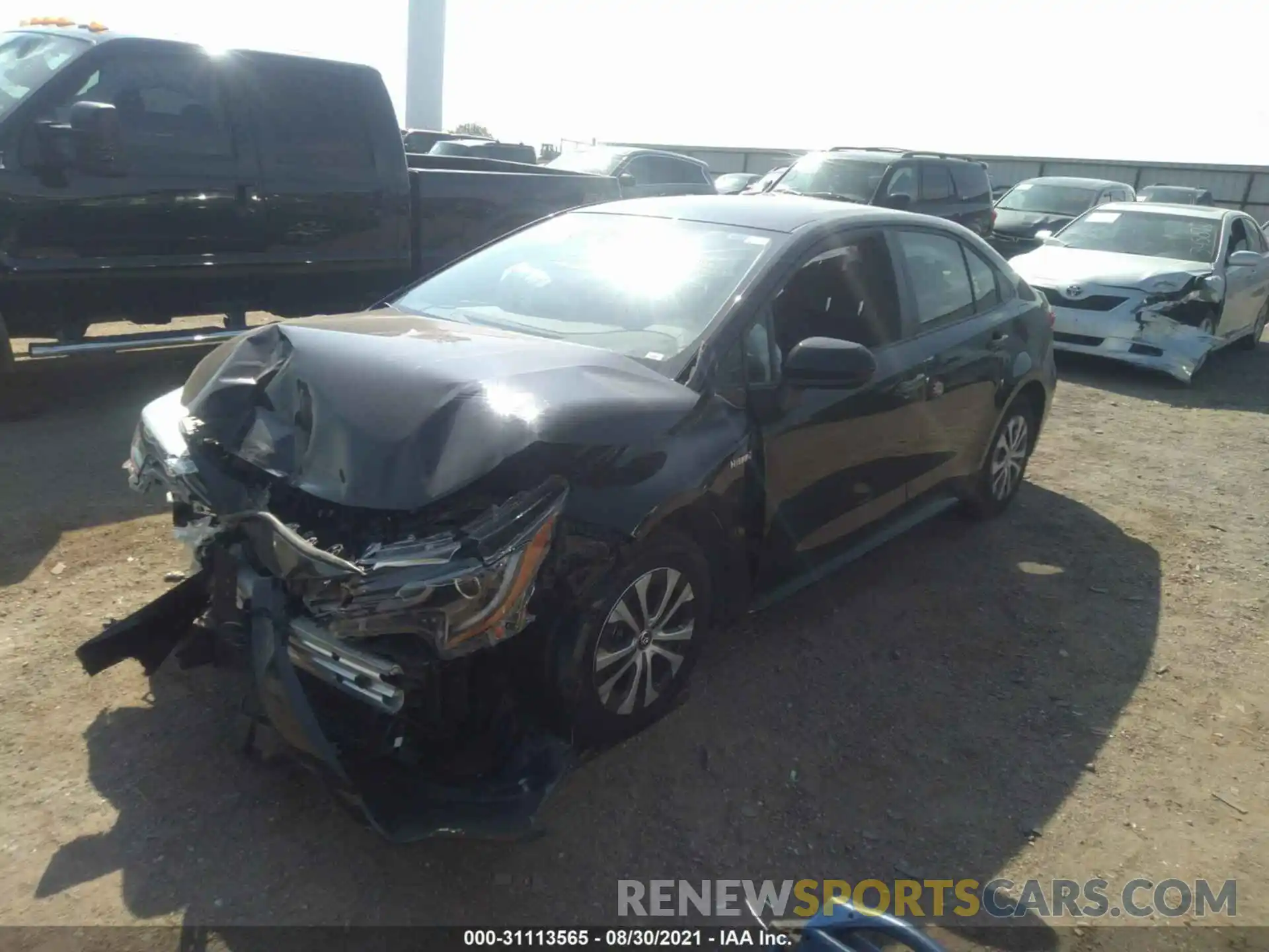 2 Photograph of a damaged car JTDEAMDE6MJ016946 TOYOTA COROLLA 2021