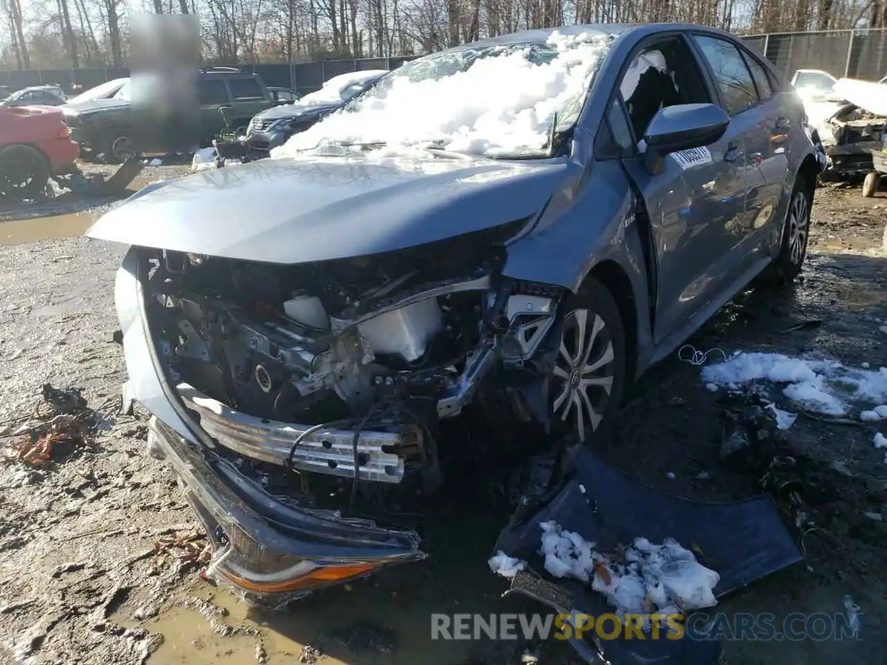 2 Photograph of a damaged car JTDEAMDE6MJ018261 TOYOTA COROLLA 2021