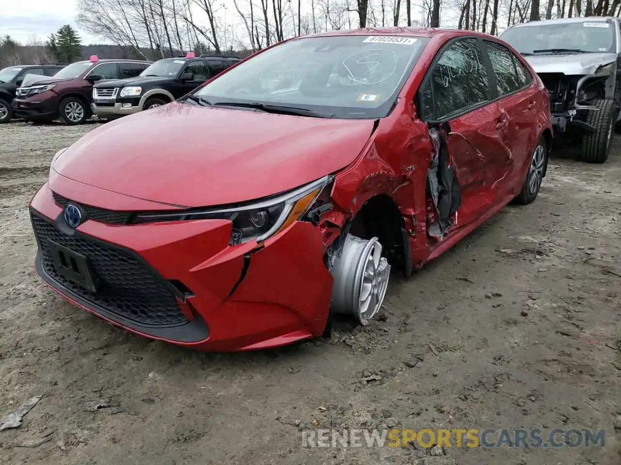 2 Photograph of a damaged car JTDEAMDE6MJ021242 TOYOTA COROLLA 2021