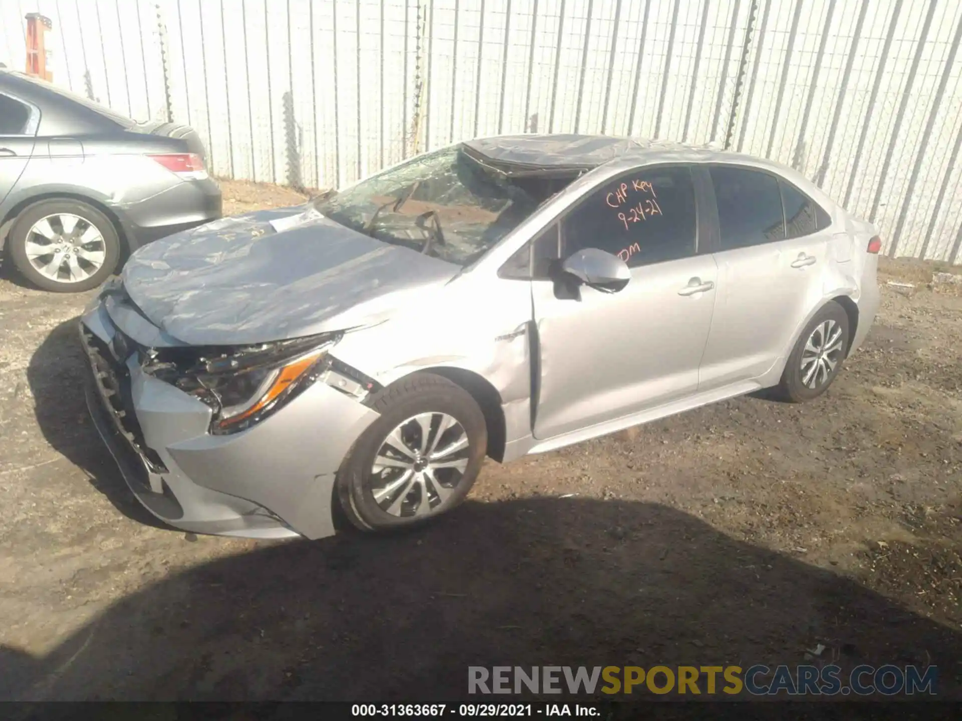 2 Photograph of a damaged car JTDEAMDE6MJ030801 TOYOTA COROLLA 2021