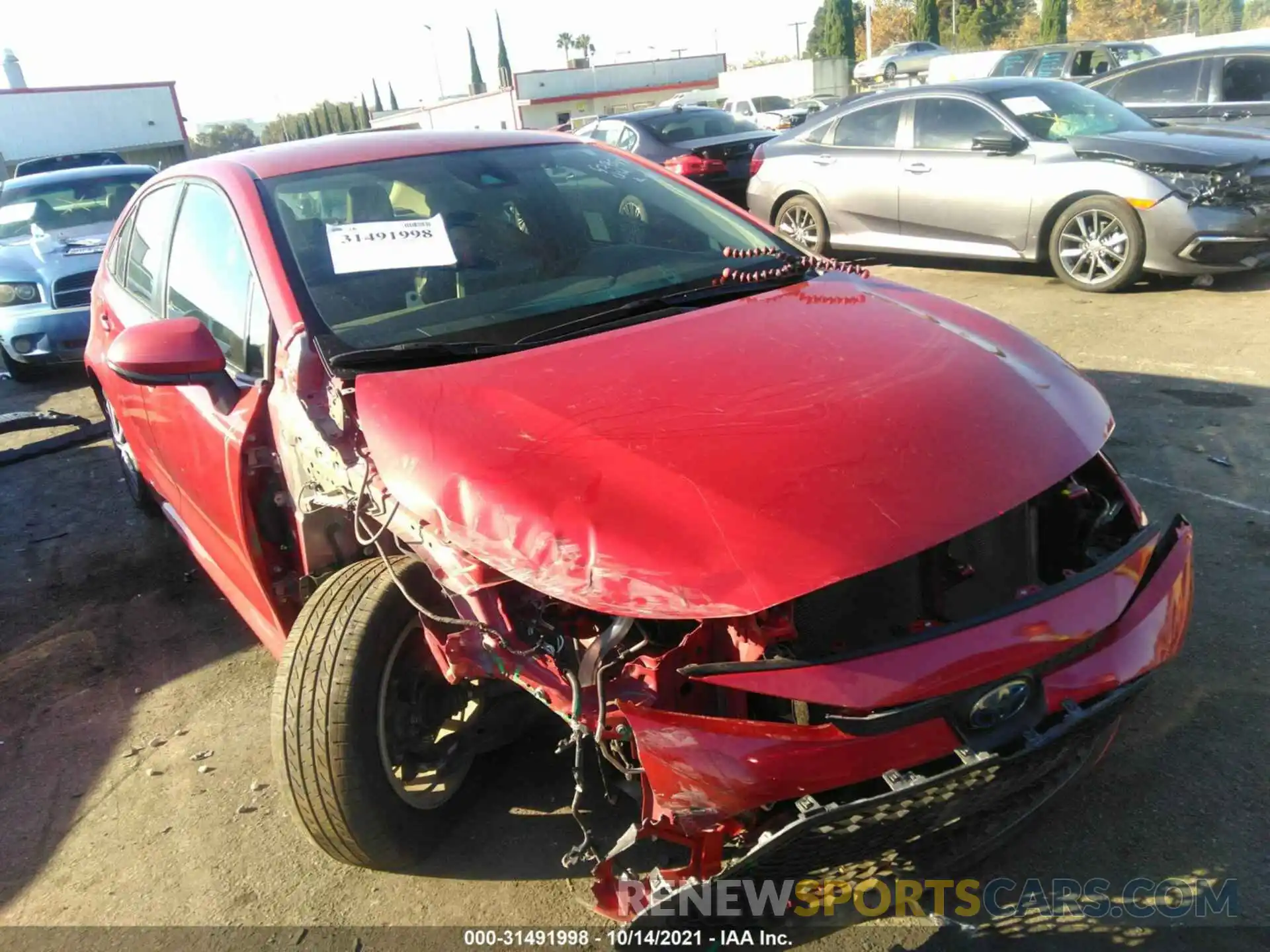 1 Photograph of a damaged car JTDEAMDE7MJ000576 TOYOTA COROLLA 2021