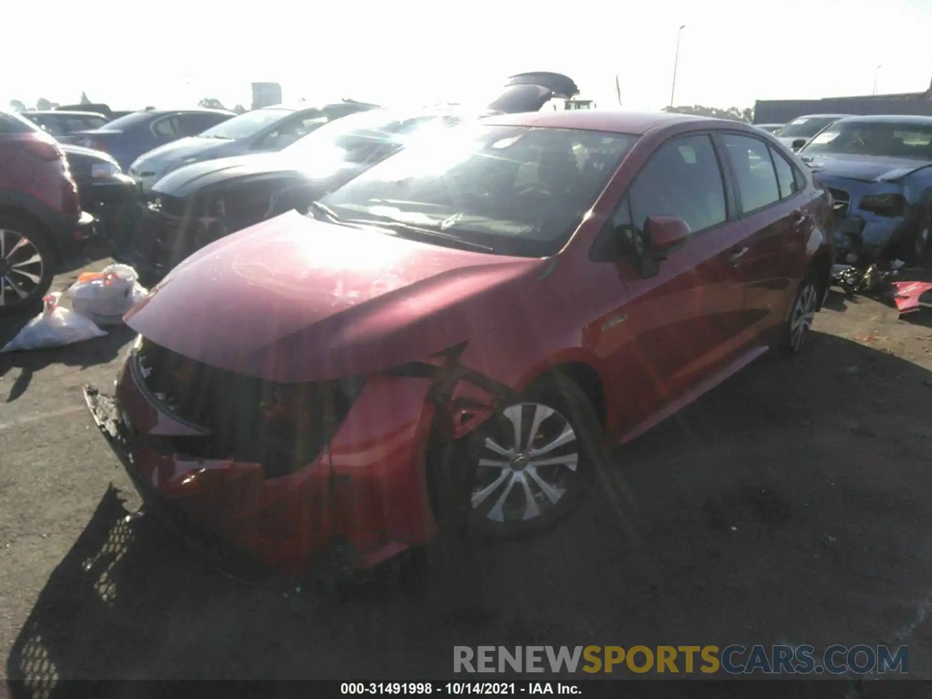 2 Photograph of a damaged car JTDEAMDE7MJ000576 TOYOTA COROLLA 2021