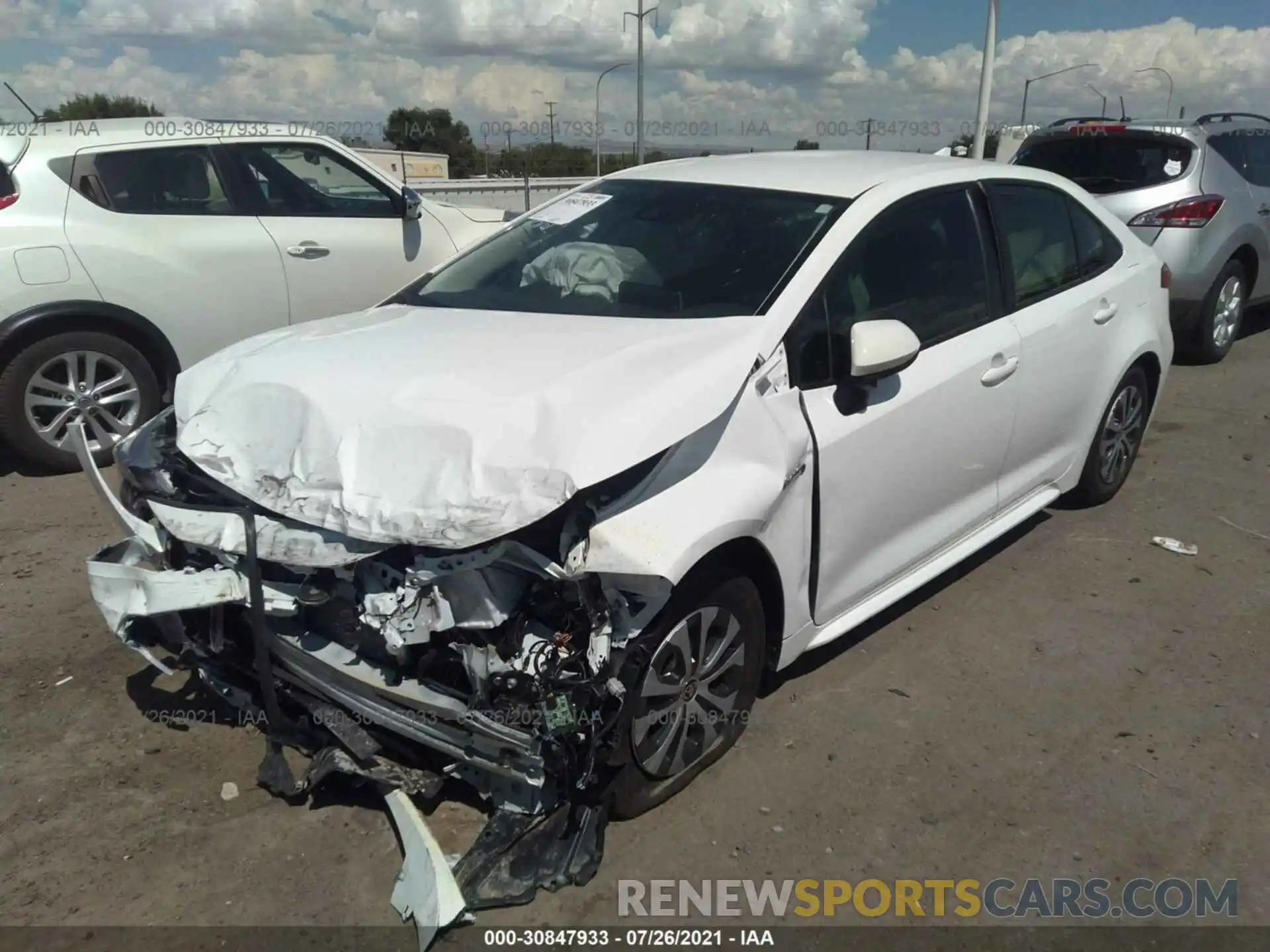 2 Photograph of a damaged car JTDEAMDE7MJ000691 TOYOTA COROLLA 2021