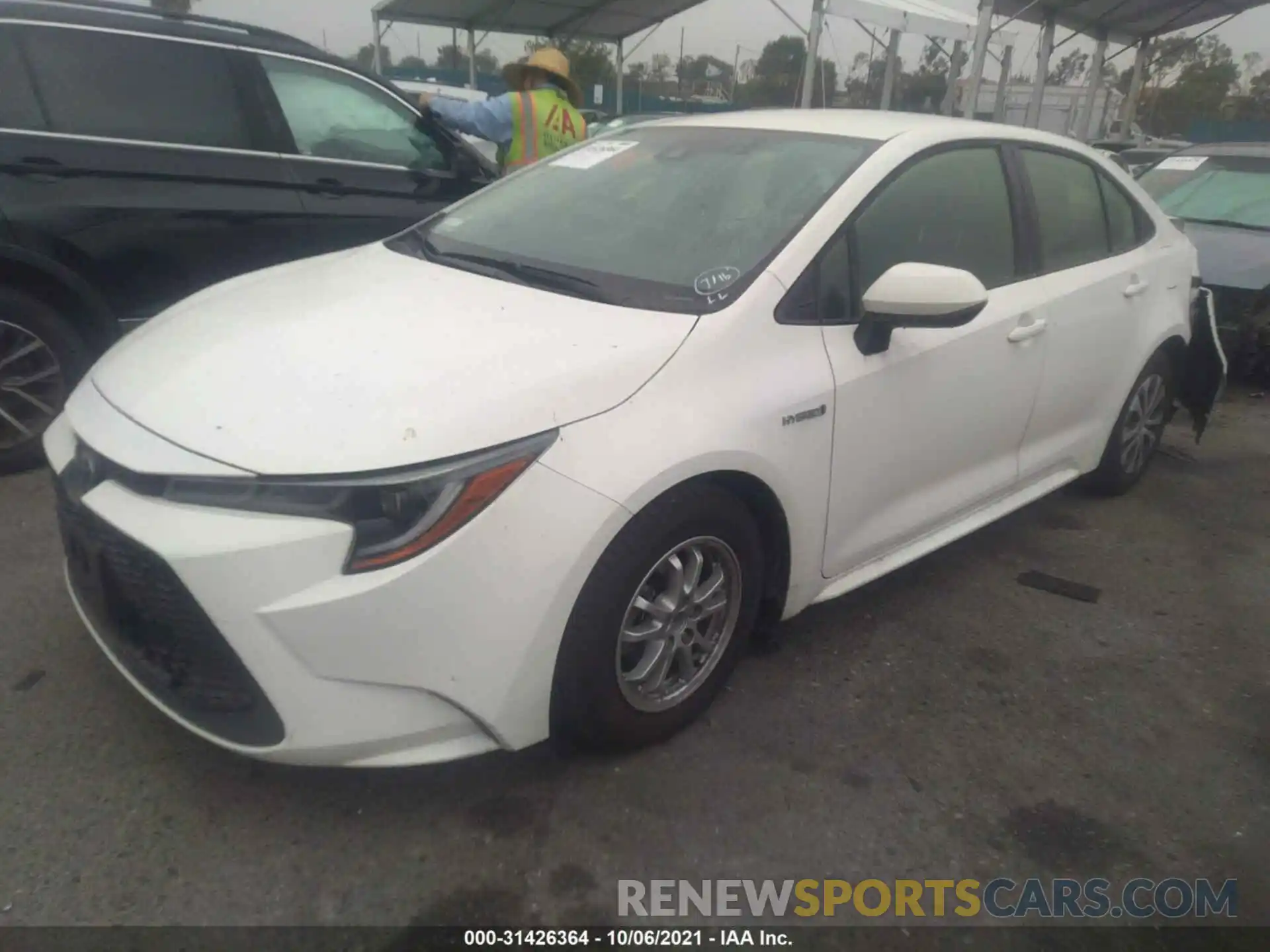 2 Photograph of a damaged car JTDEAMDE7MJ001811 TOYOTA COROLLA 2021