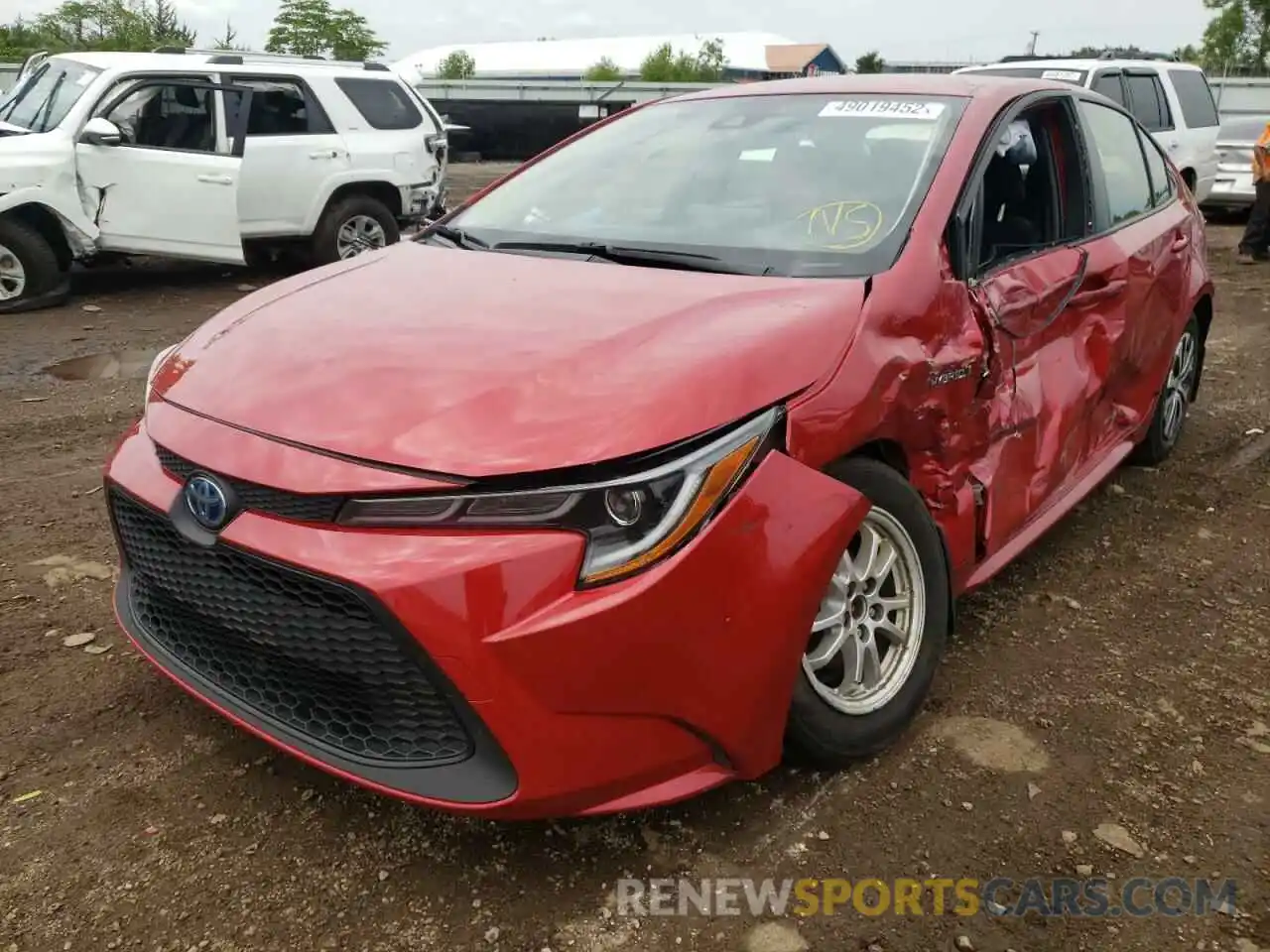 2 Photograph of a damaged car JTDEAMDE7MJ003252 TOYOTA COROLLA 2021