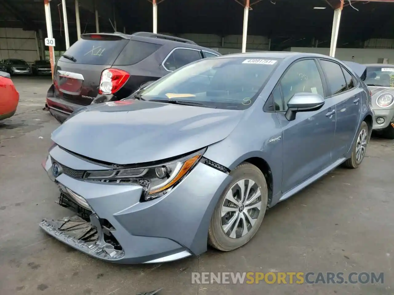 2 Photograph of a damaged car JTDEAMDE7MJ008841 TOYOTA COROLLA 2021