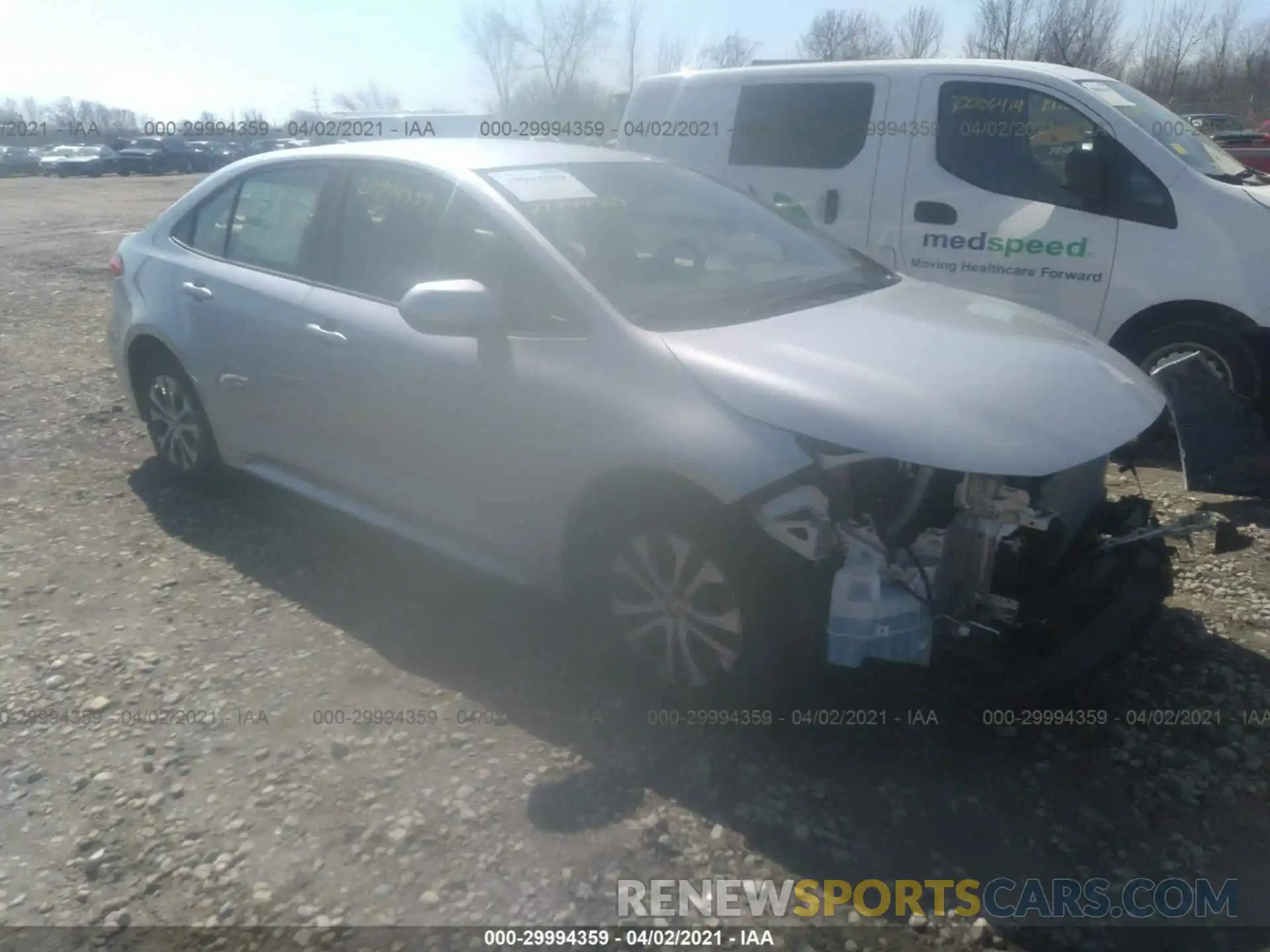 1 Photograph of a damaged car JTDEAMDE7MJ012257 TOYOTA COROLLA 2021