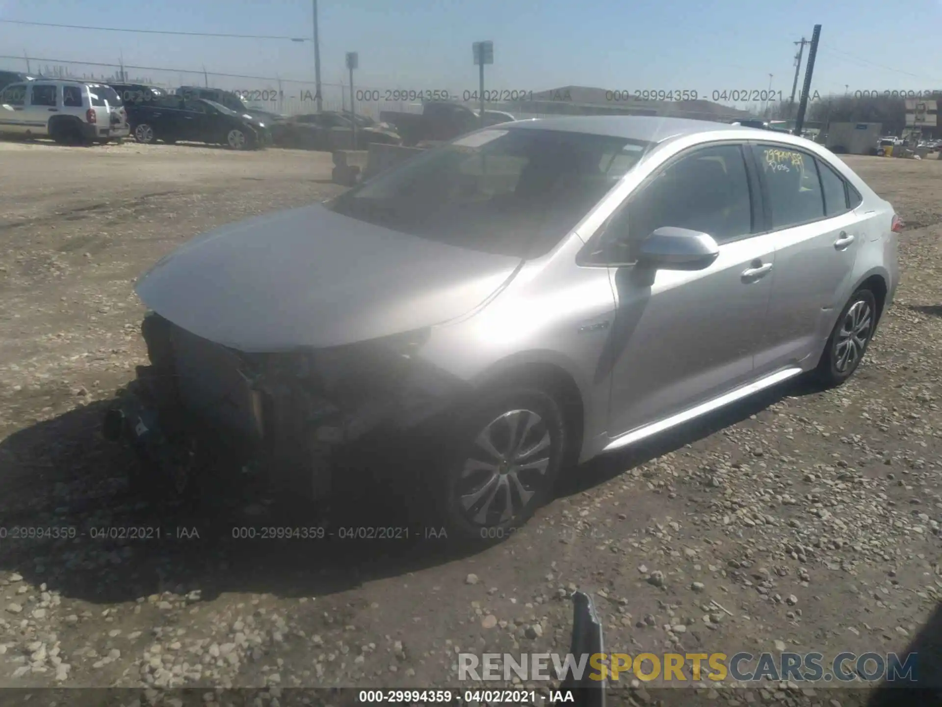 2 Photograph of a damaged car JTDEAMDE7MJ012257 TOYOTA COROLLA 2021