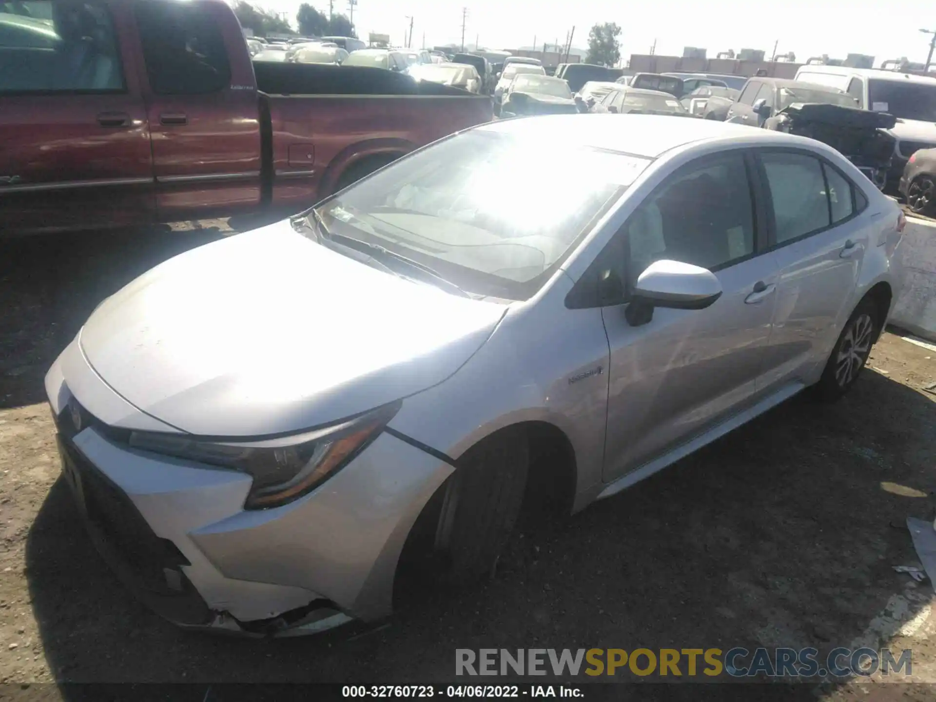 2 Photograph of a damaged car JTDEAMDE7MJ016132 TOYOTA COROLLA 2021