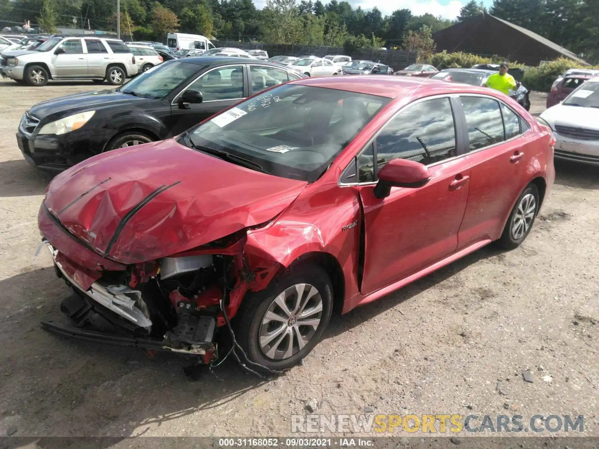 2 Photograph of a damaged car JTDEAMDE7MJ023310 TOYOTA COROLLA 2021