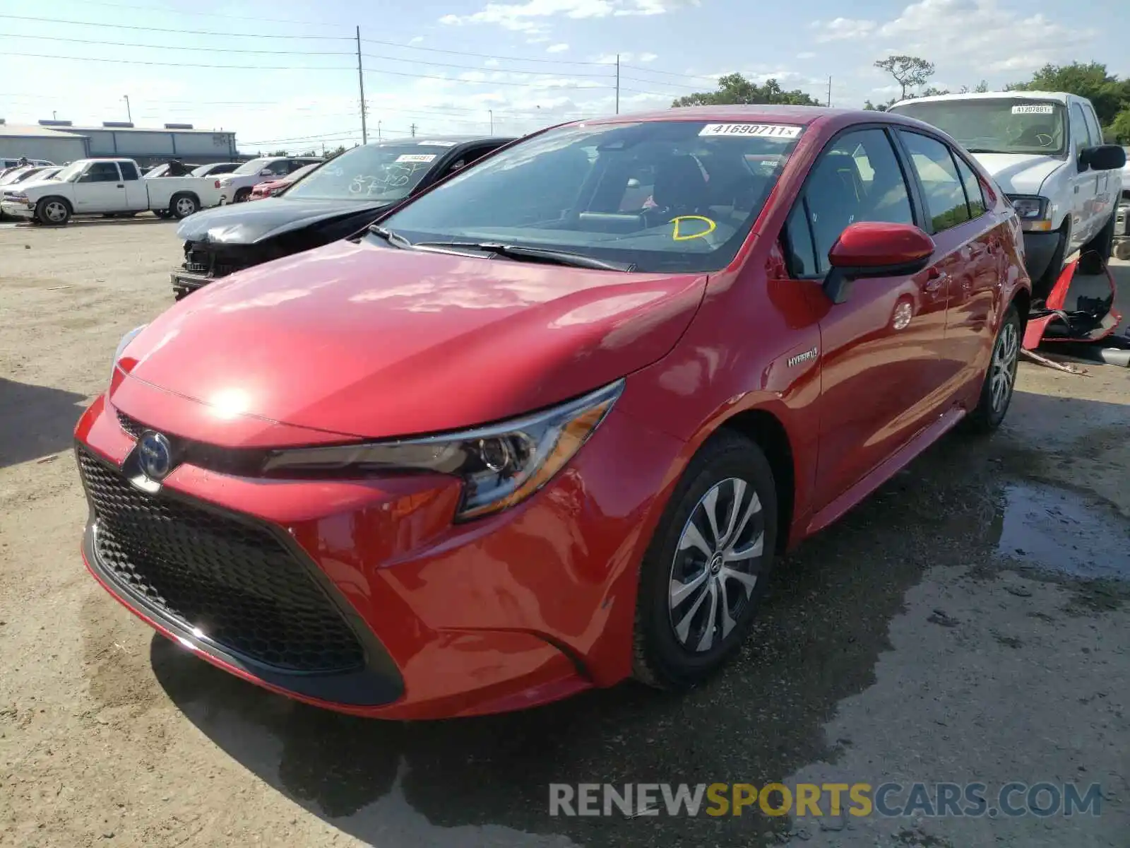 2 Photograph of a damaged car JTDEAMDE7MJ027454 TOYOTA COROLLA 2021