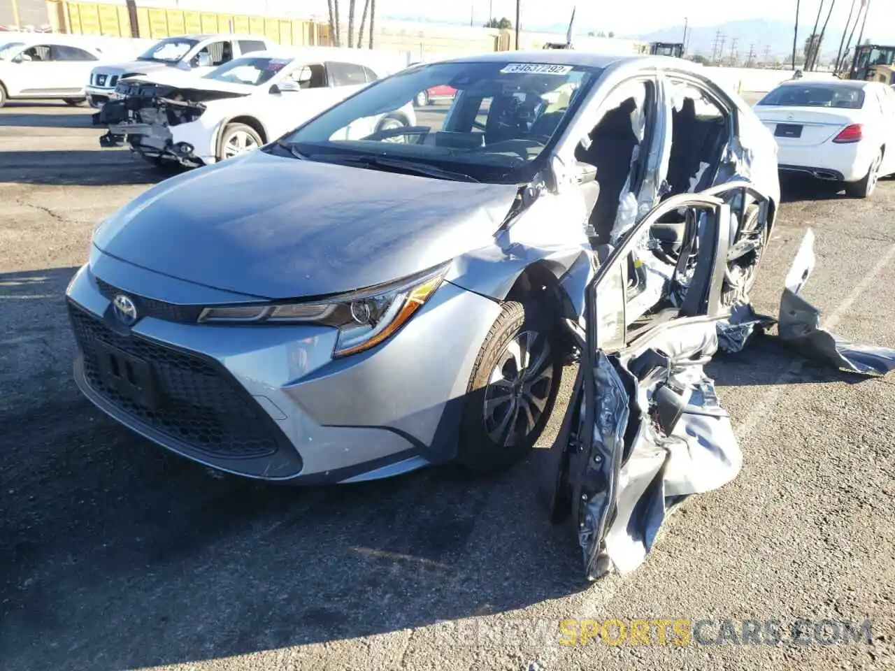 2 Photograph of a damaged car JTDEAMDE7MJ027776 TOYOTA COROLLA 2021