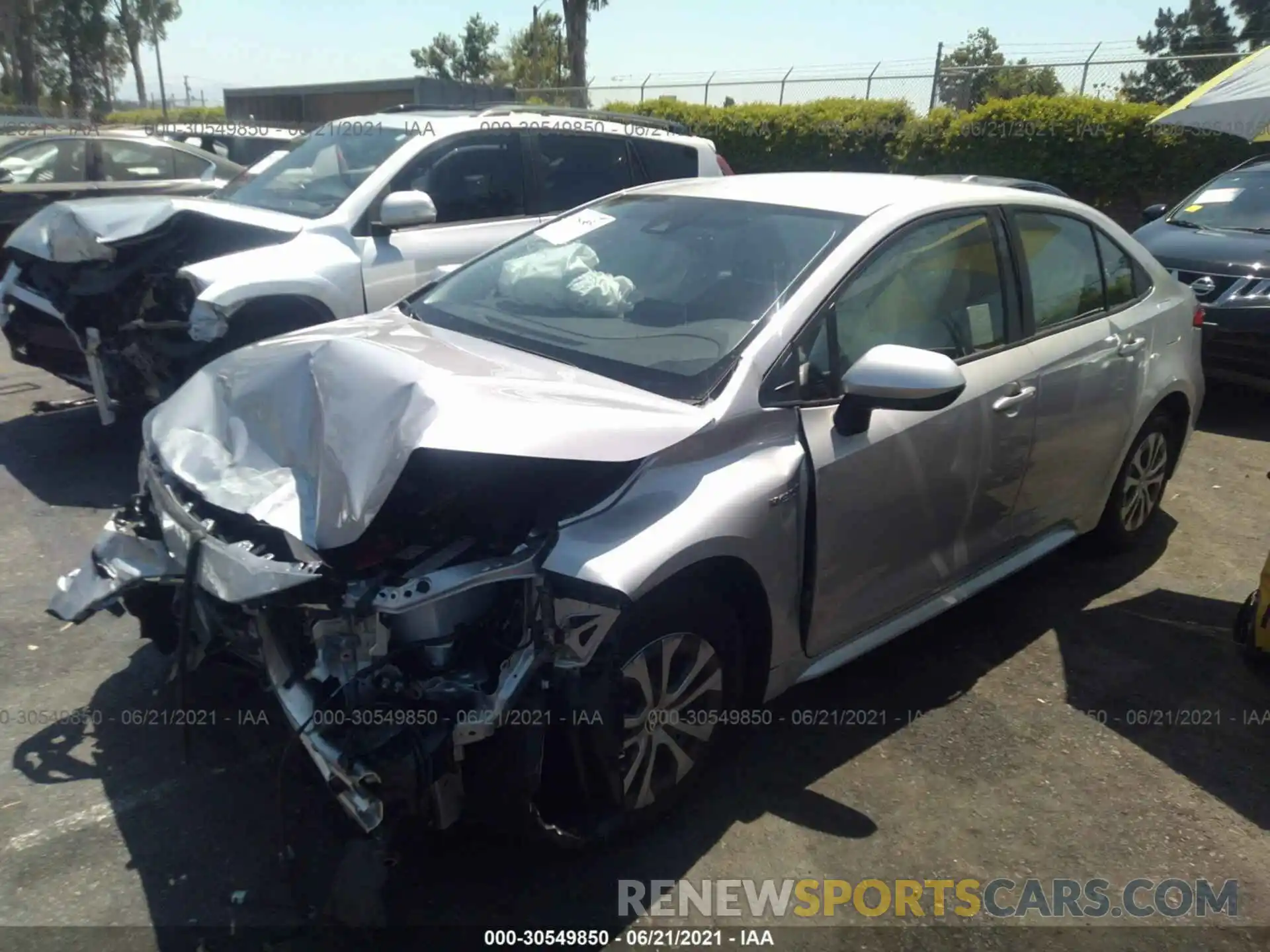 2 Photograph of a damaged car JTDEAMDE7MJ029611 TOYOTA COROLLA 2021