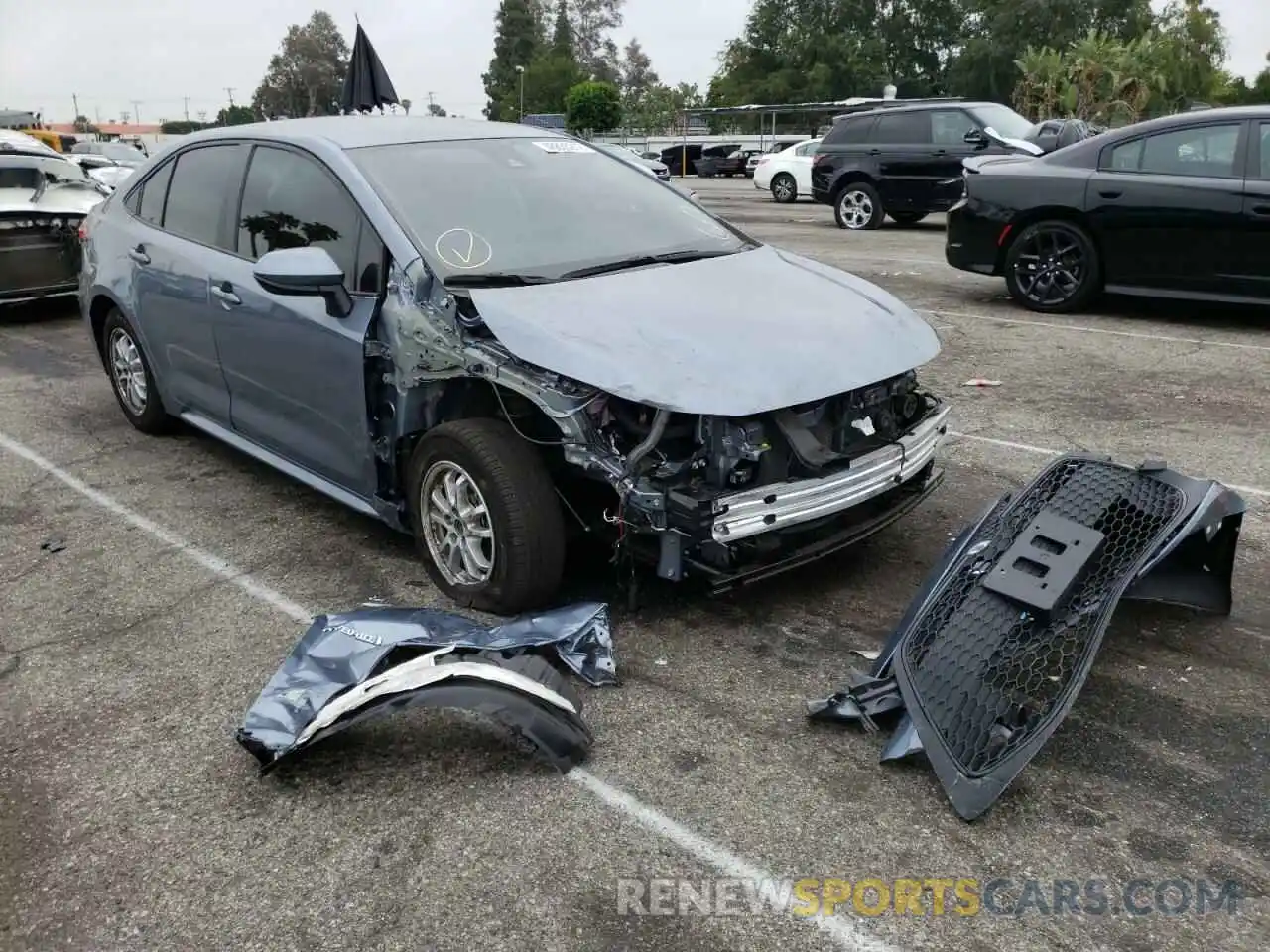 1 Photograph of a damaged car JTDEAMDE7MJ031486 TOYOTA COROLLA 2021