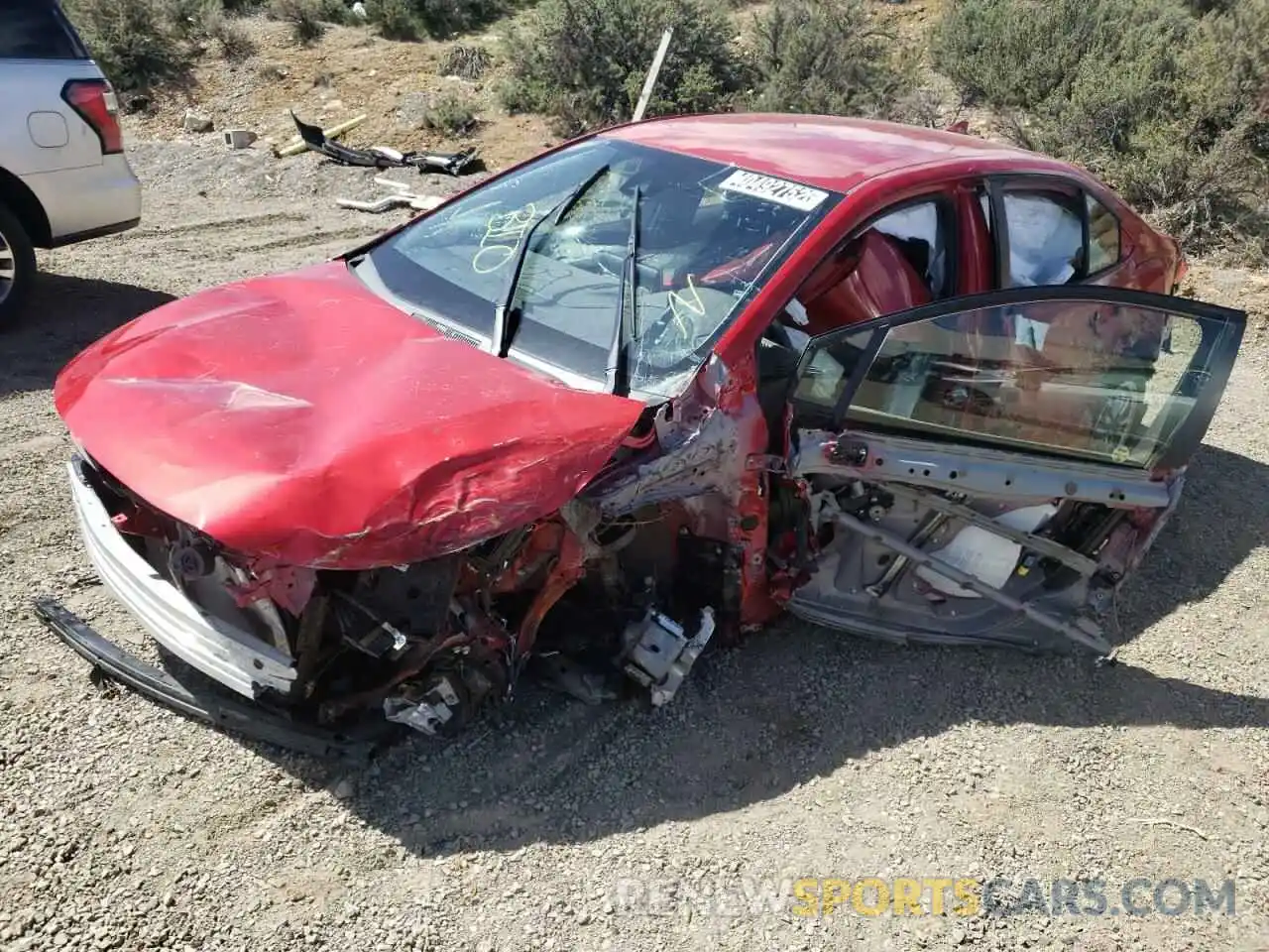 2 Photograph of a damaged car JTDEAMDE7MJ035554 TOYOTA COROLLA 2021