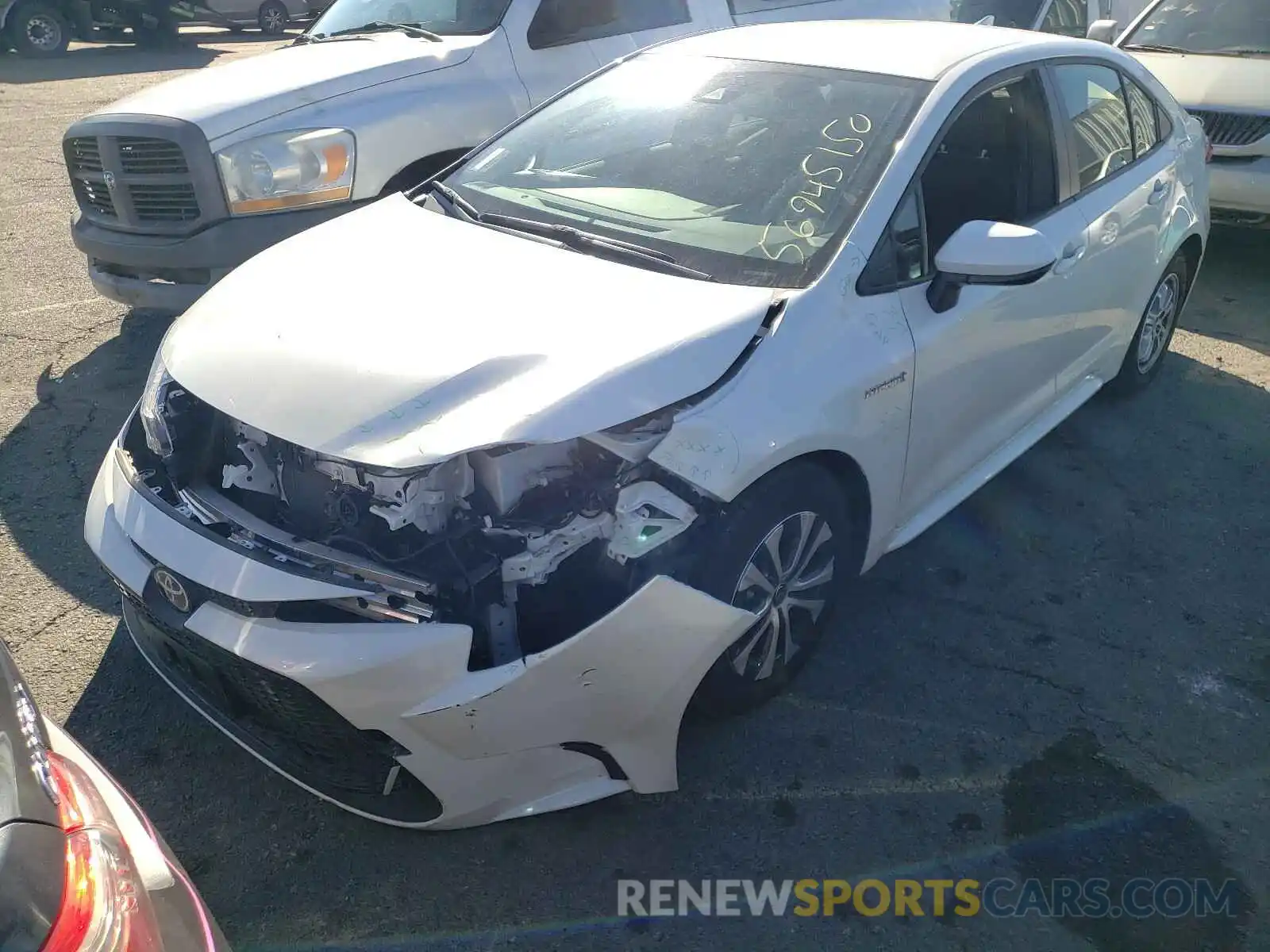 2 Photograph of a damaged car JTDEAMDE8MJ002563 TOYOTA COROLLA 2021