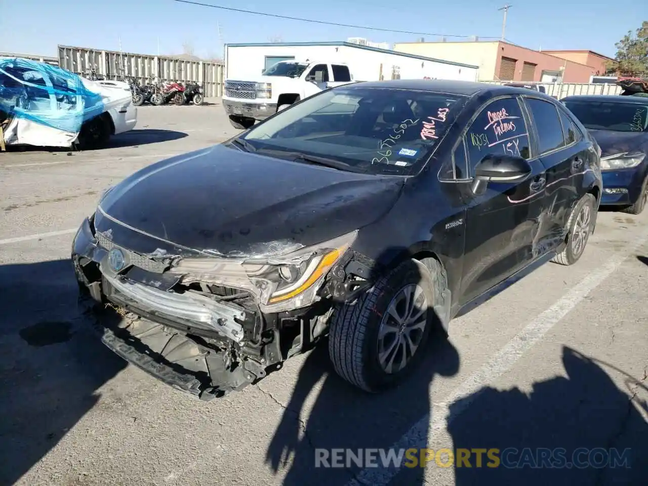 2 Photograph of a damaged car JTDEAMDE8MJ003065 TOYOTA COROLLA 2021