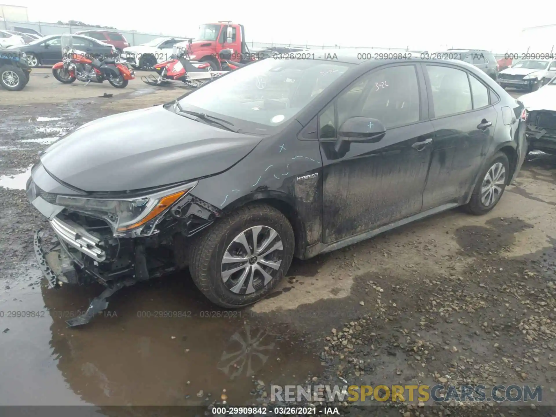 2 Photograph of a damaged car JTDEAMDE8MJ003938 TOYOTA COROLLA 2021