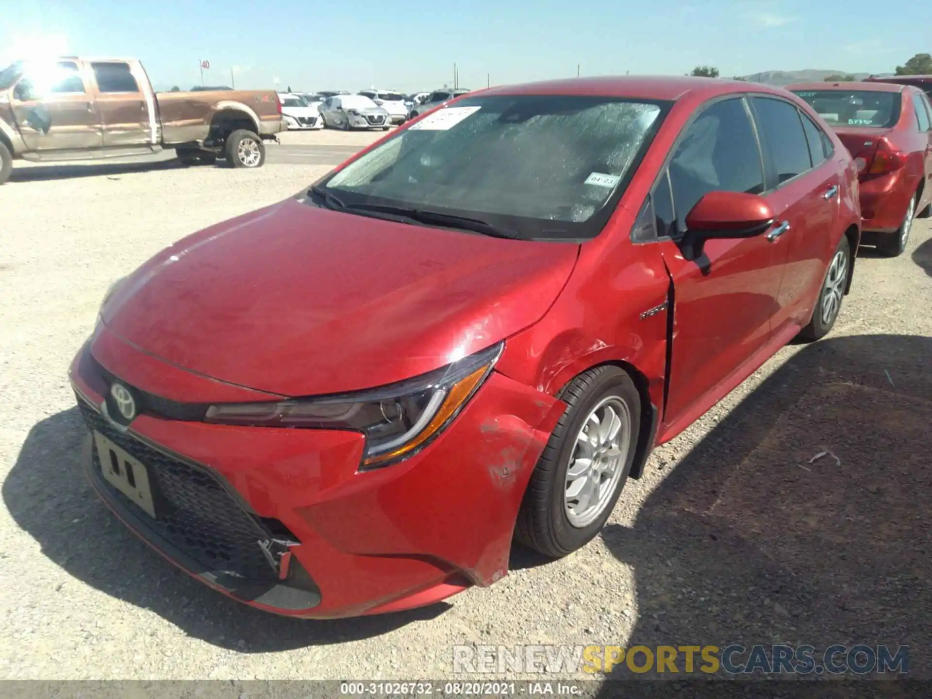 2 Photograph of a damaged car JTDEAMDE8MJ010436 TOYOTA COROLLA 2021