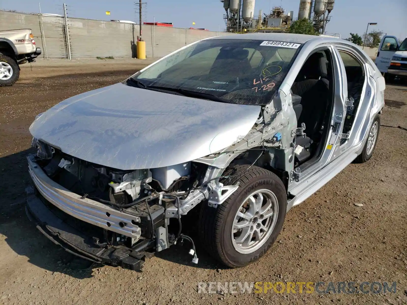 2 Photograph of a damaged car JTDEAMDE8MJ014891 TOYOTA COROLLA 2021