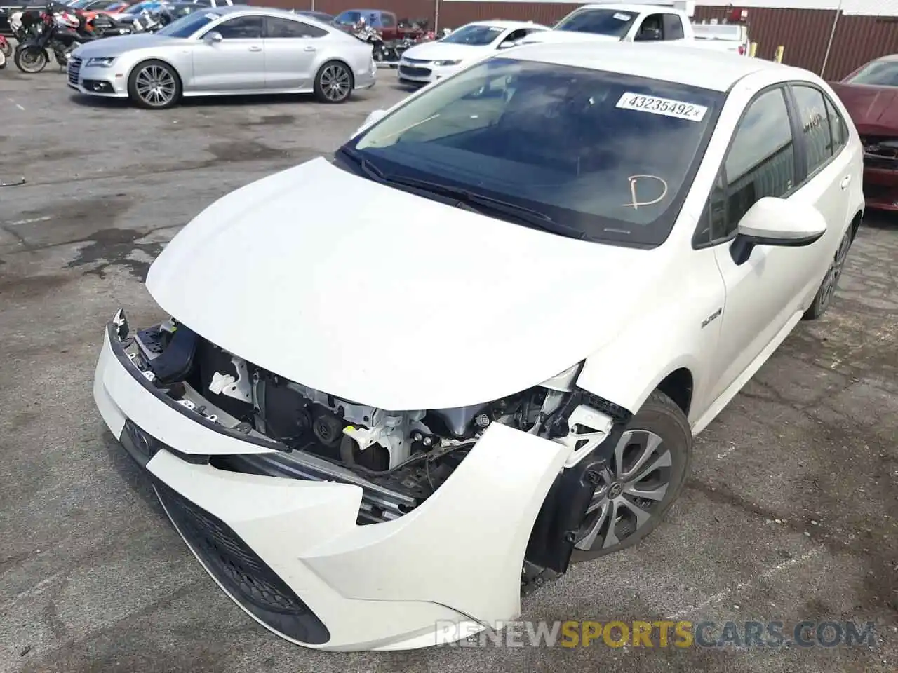 2 Photograph of a damaged car JTDEAMDE8MJ015992 TOYOTA COROLLA 2021