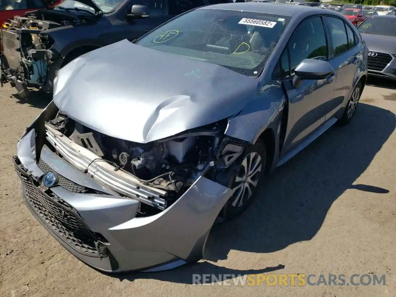 2 Photograph of a damaged car JTDEAMDE8MJ019380 TOYOTA COROLLA 2021