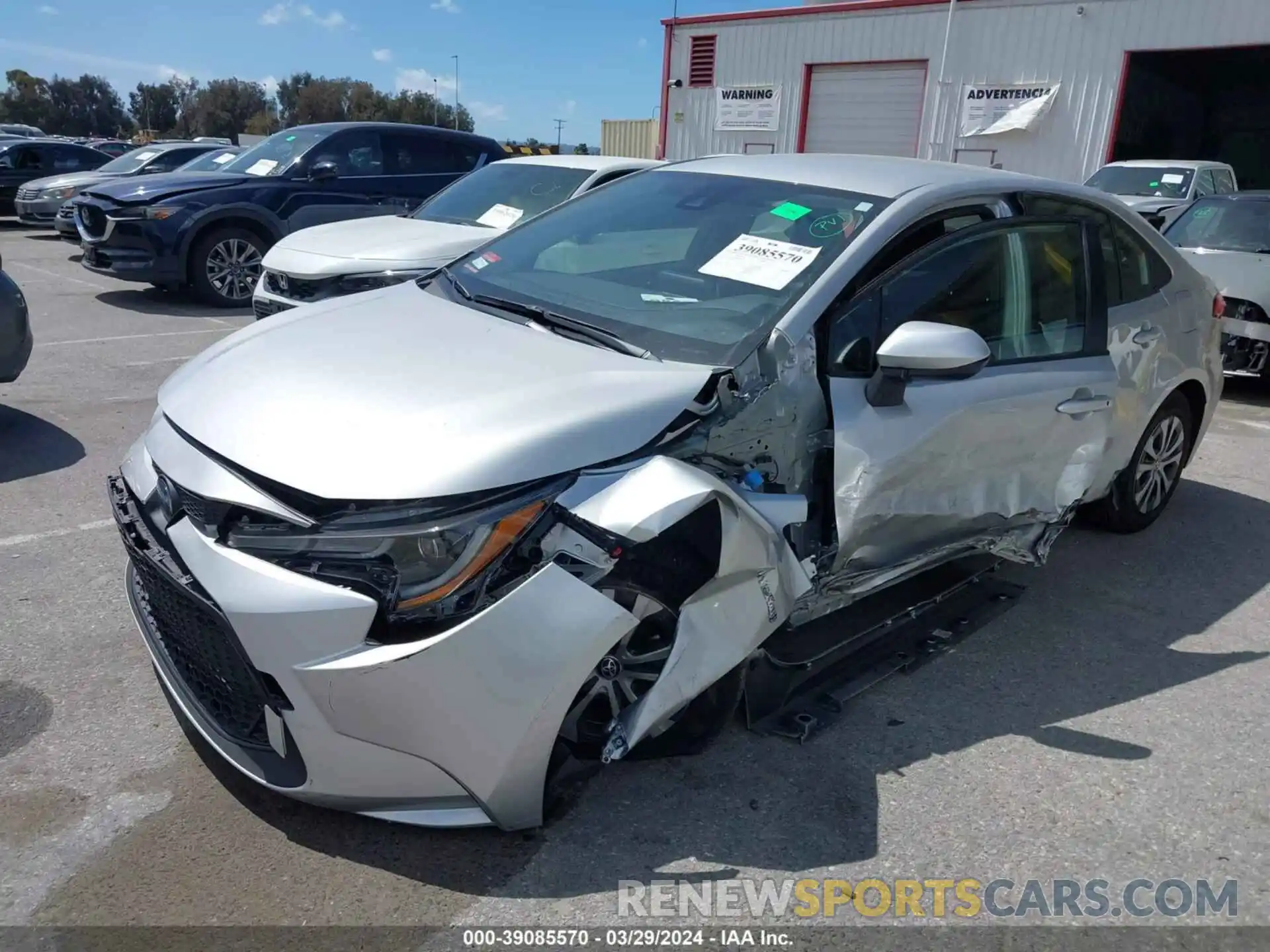 2 Photograph of a damaged car JTDEAMDE8MJ020710 TOYOTA COROLLA 2021