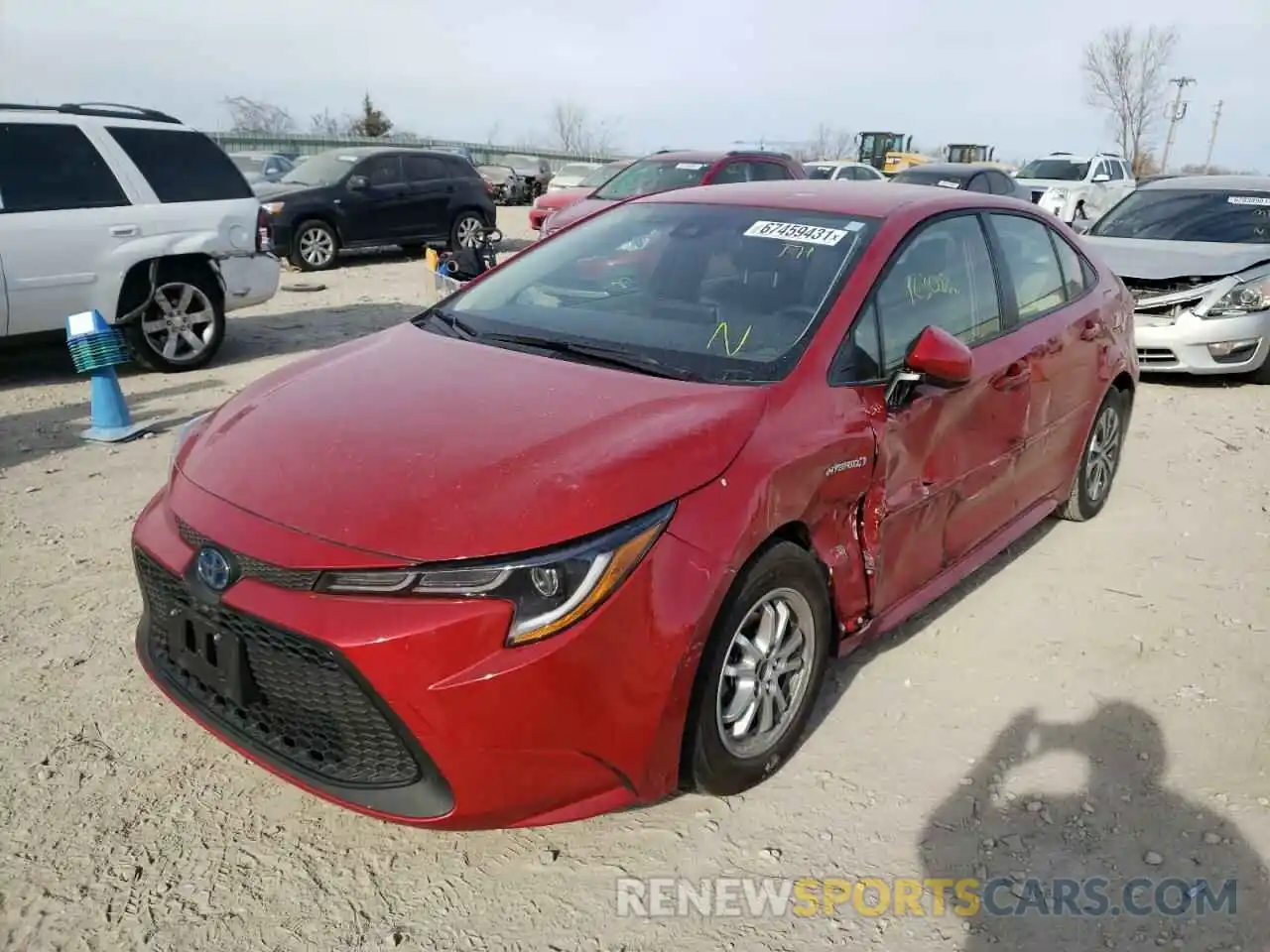 2 Photograph of a damaged car JTDEAMDE8MJ024403 TOYOTA COROLLA 2021