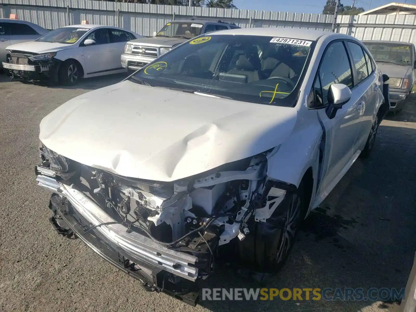 2 Photograph of a damaged car JTDEAMDE8MJ025115 TOYOTA COROLLA 2021