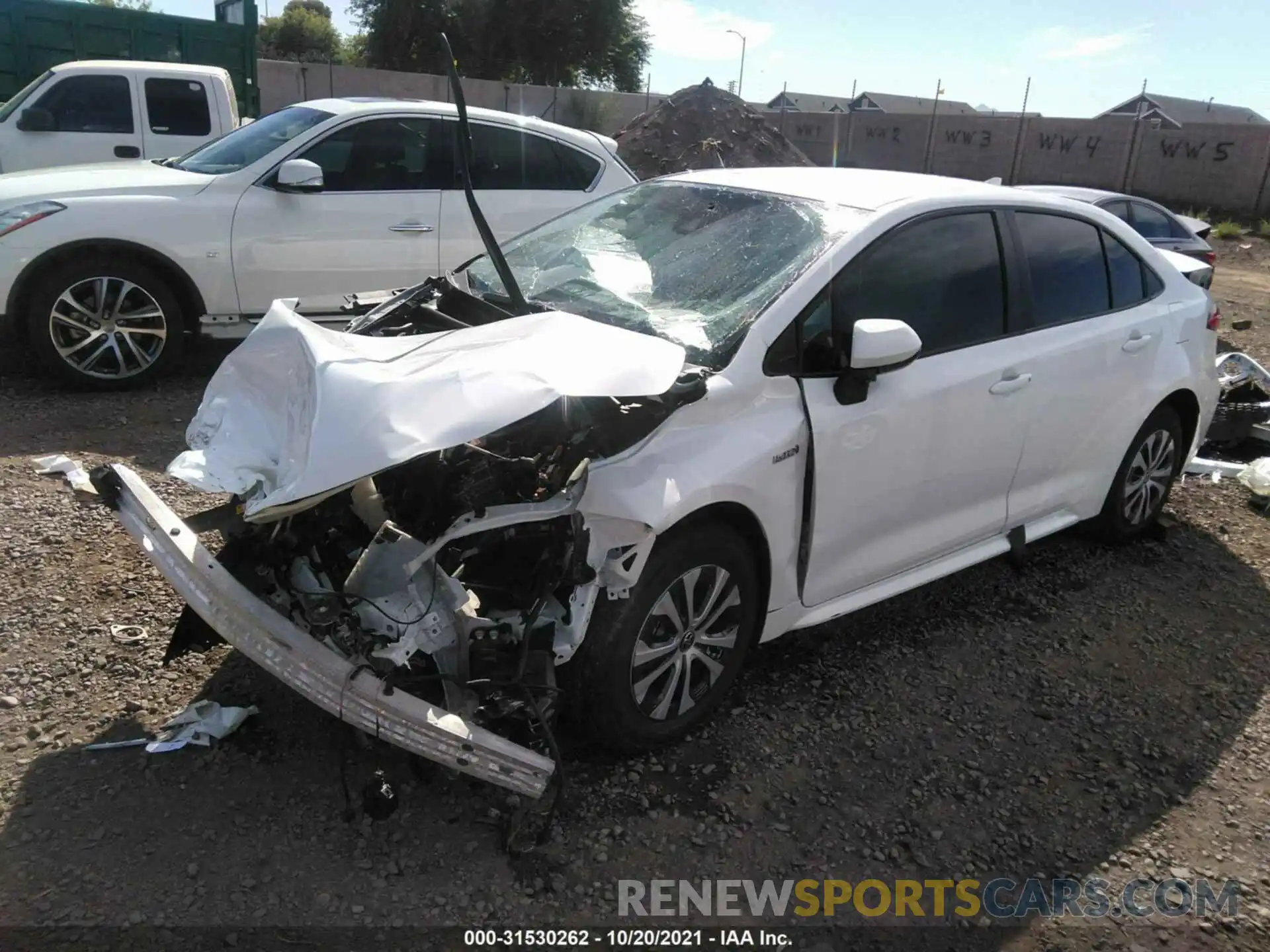 2 Photograph of a damaged car JTDEAMDE8MJ028807 TOYOTA COROLLA 2021